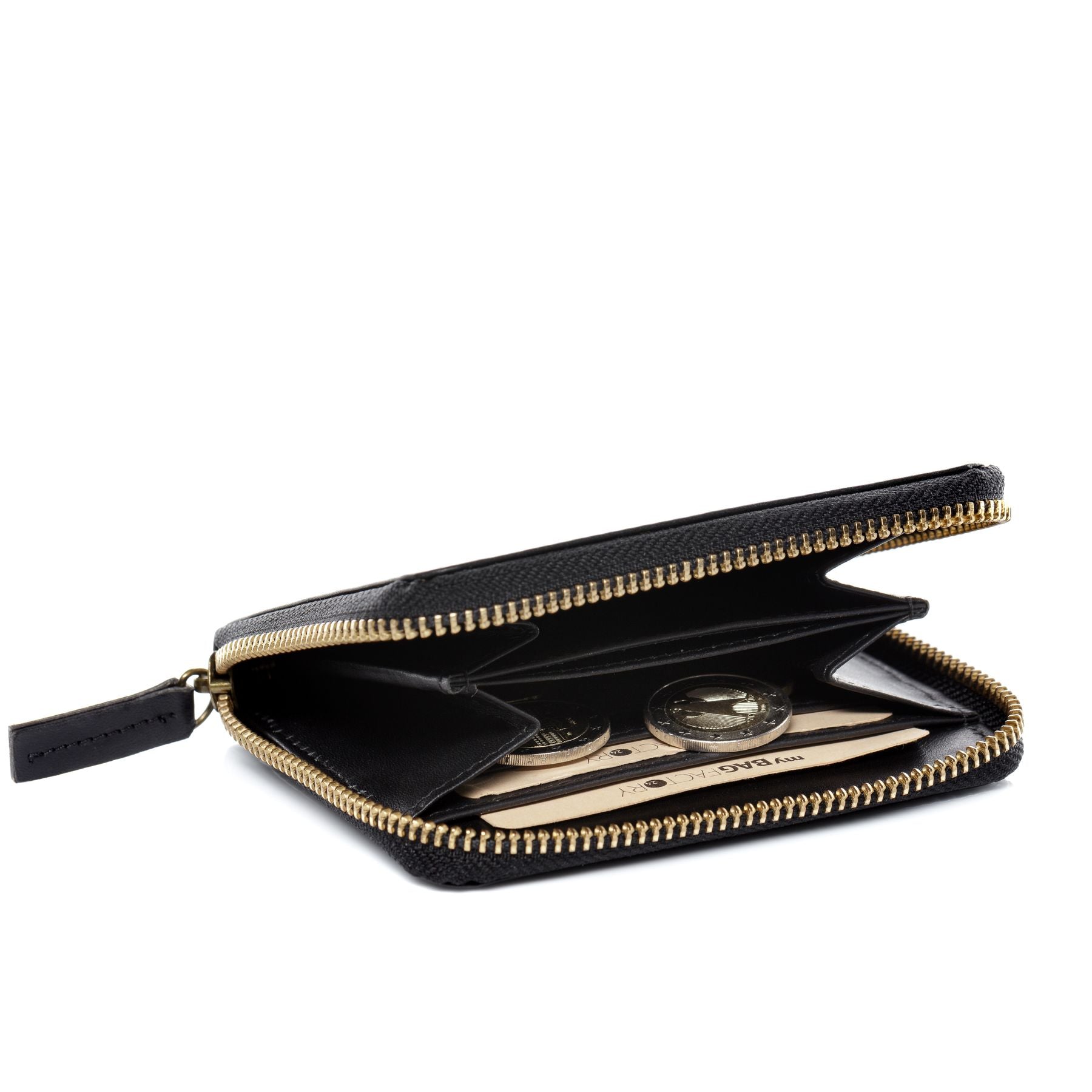 SID & VAIN Geldbeutel Zip Leder klein HANNAH schwarz 21836