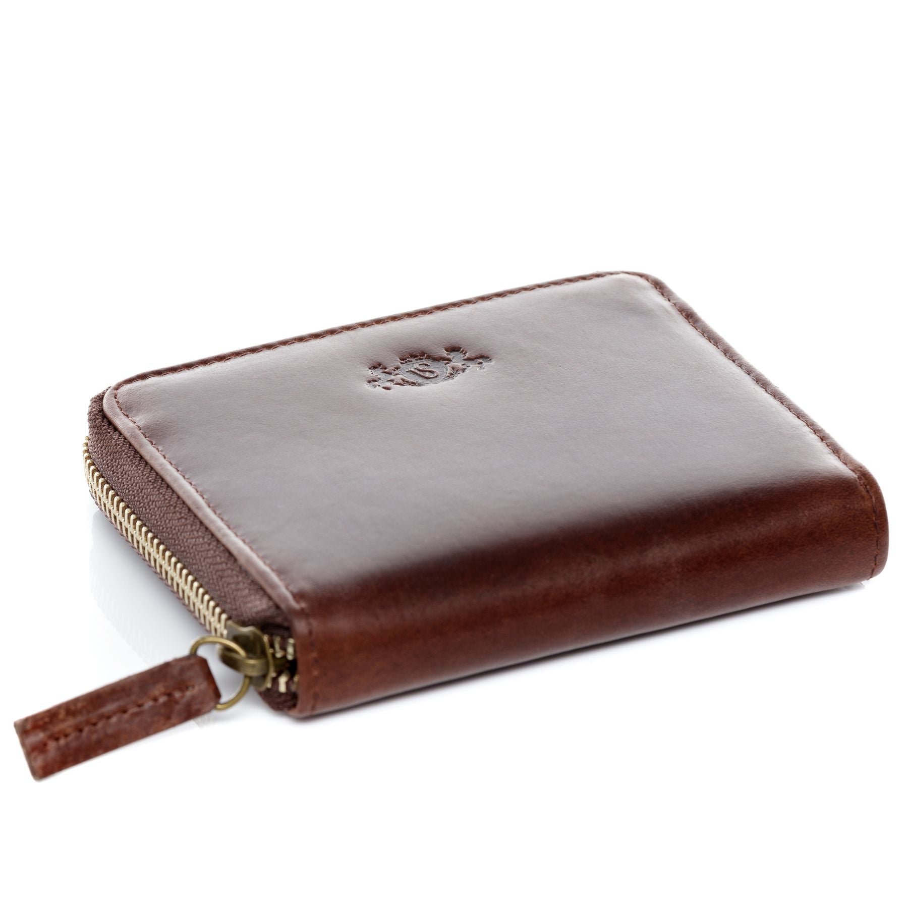 SID & VAIN Geldbeutel Zip Leder klein HANNAH braun-cognac 33395