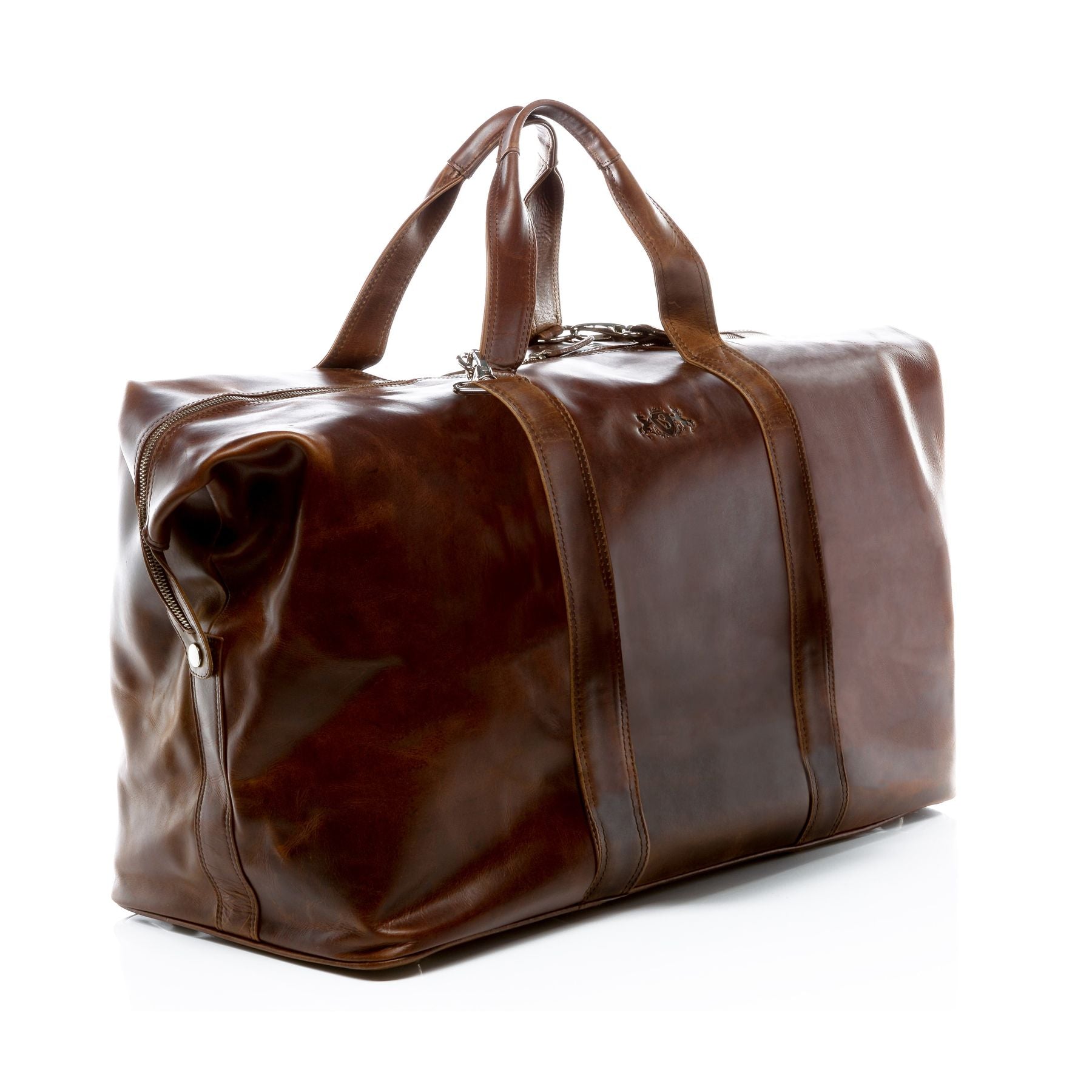 SID & VAIN Reisetasche groß Leder XXL CHESTER braun-cognac 15238