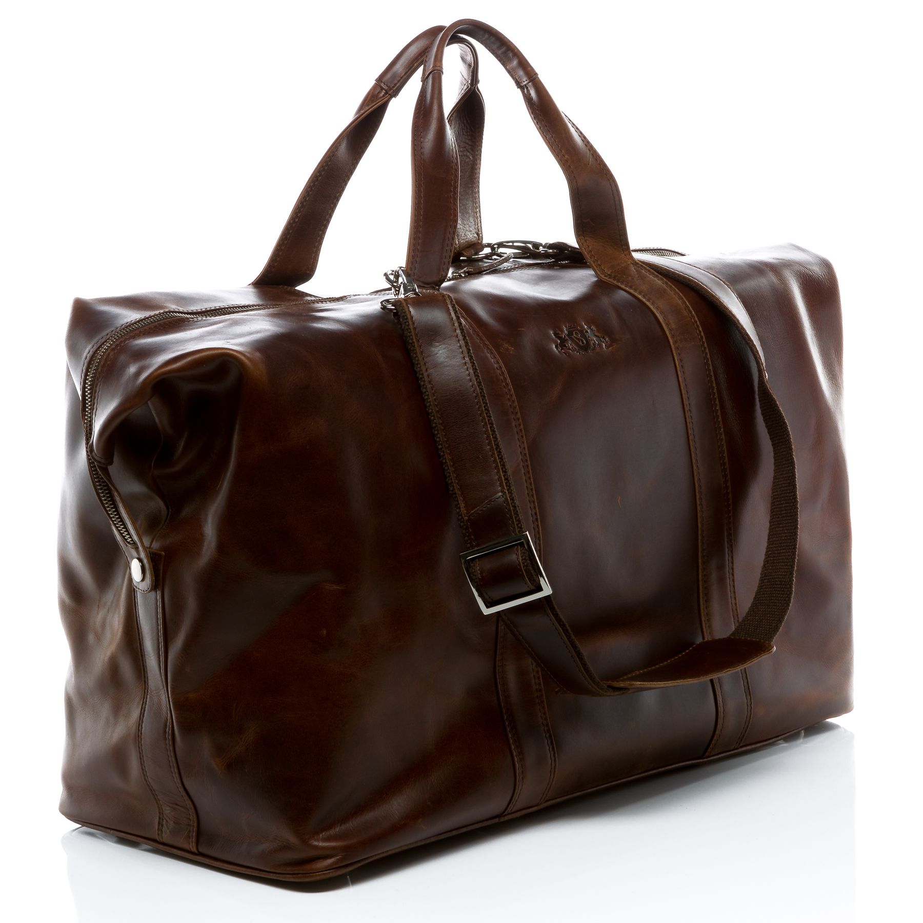 SID & VAIN Reisetasche groß Leder XXL CHESTER braun-cognac 15239
