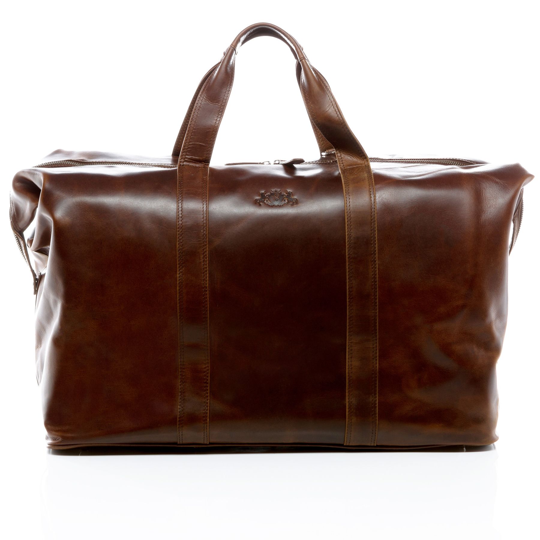 SID & VAIN Reisetasche groß Leder XXL CHESTER braun-cognac 15237
