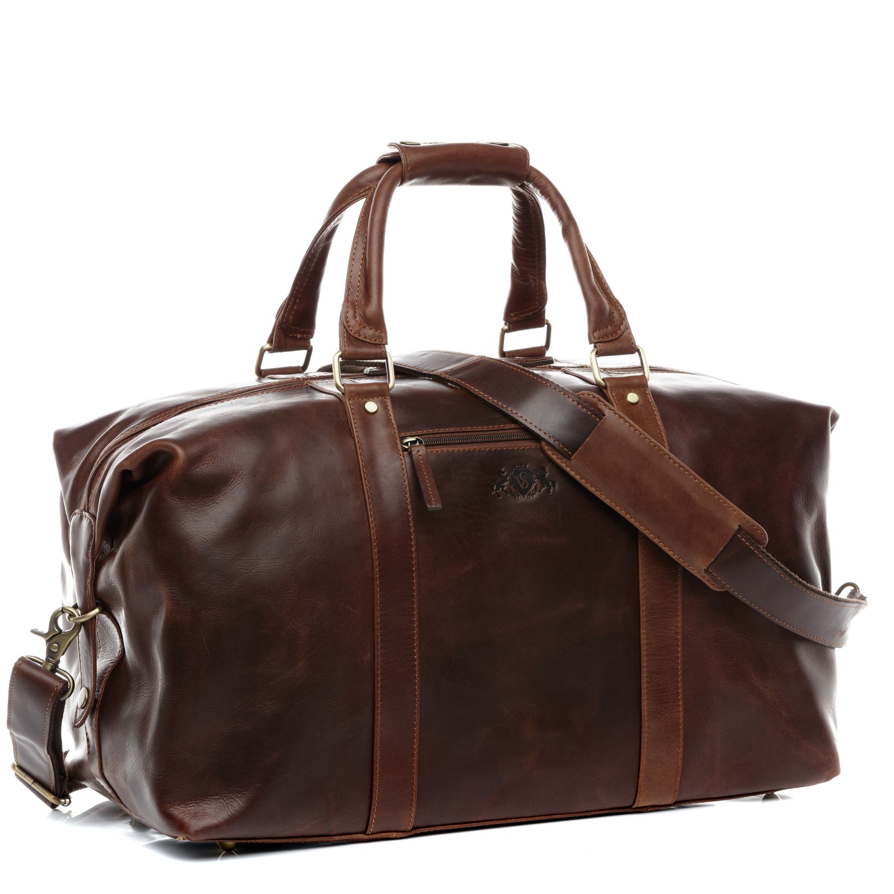SID & VAIN Reisetasche groß Leder XL ZANE braun-cognac 21116