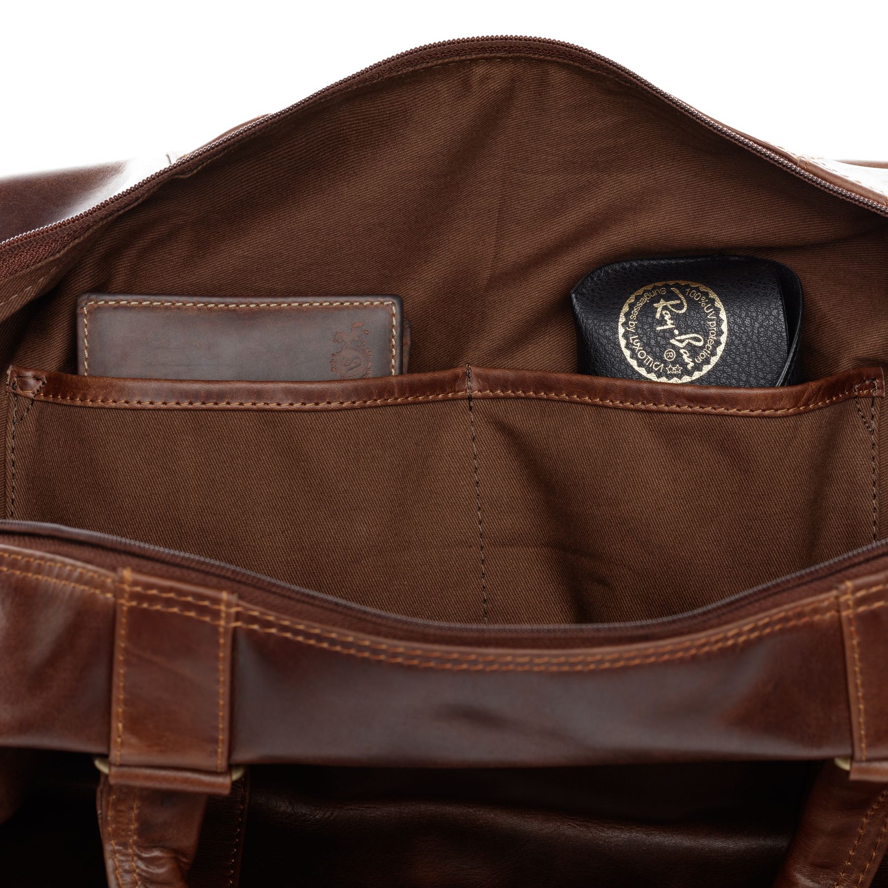 SID & VAIN Reisetasche groß Leder XL ZANE braun-cognac 21119