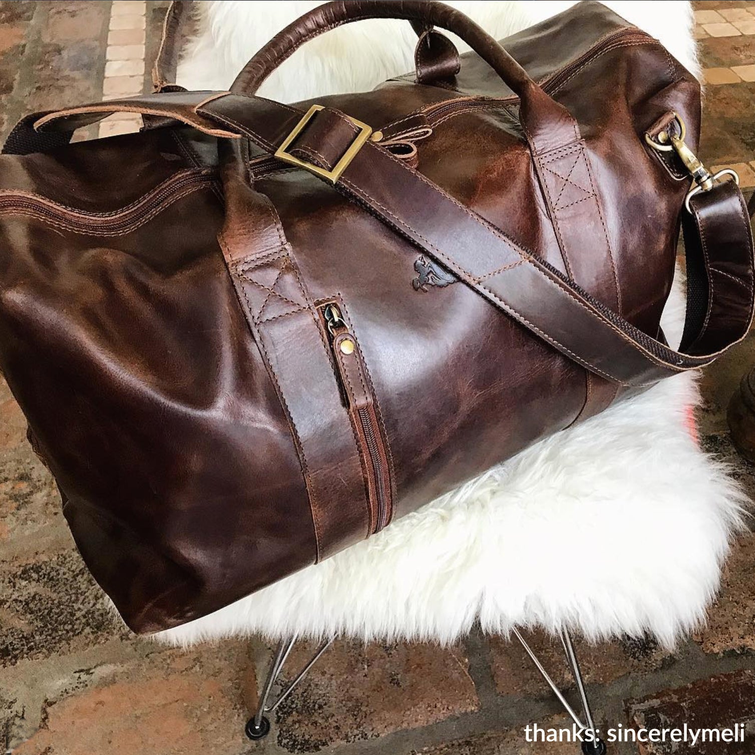SID & VAIN travel bag YALE ZIP natural leather brown cognac sports bag travel bag