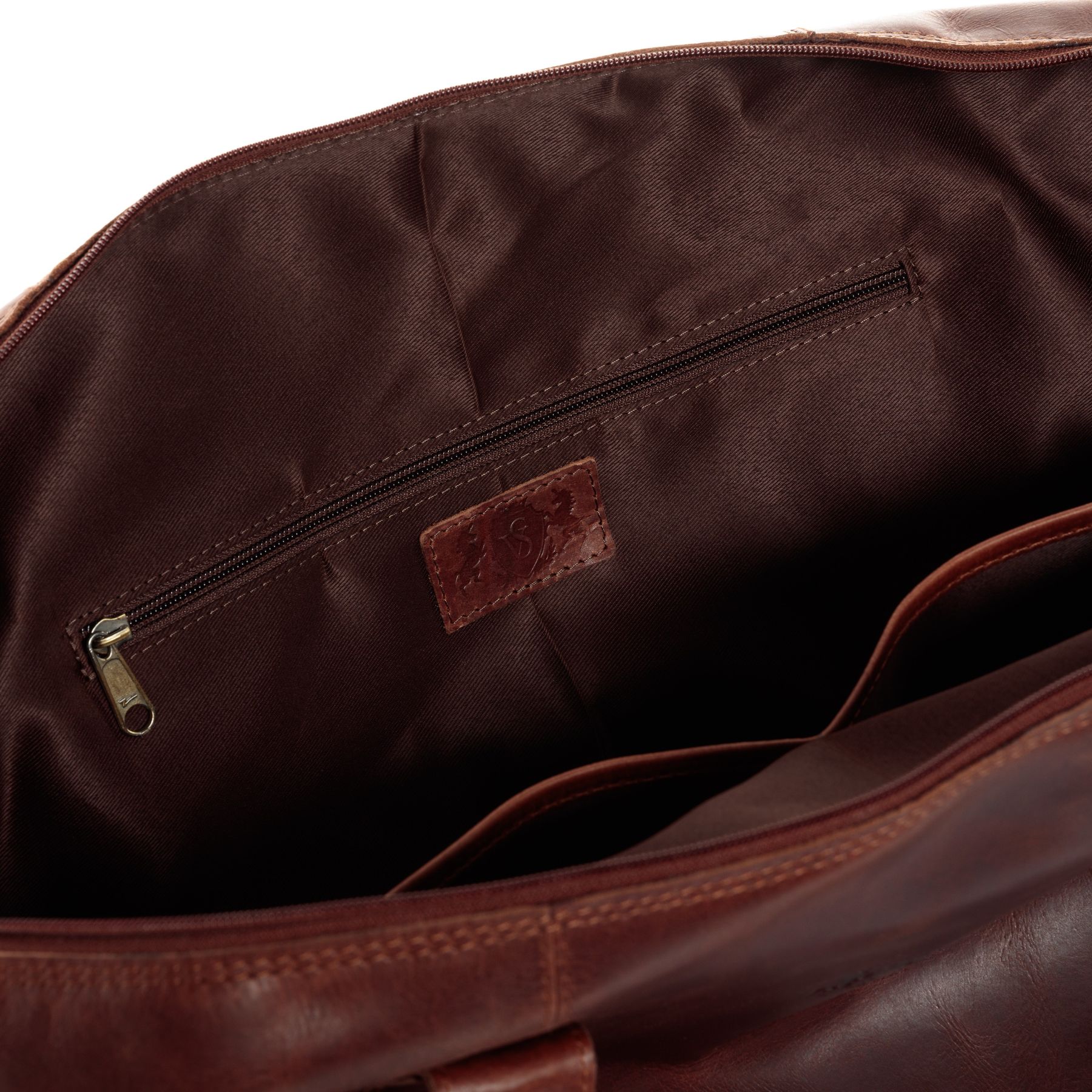 SID & VAIN Reisetasche Leder mit Hangtag YALE ZIP braun-cognac 15762