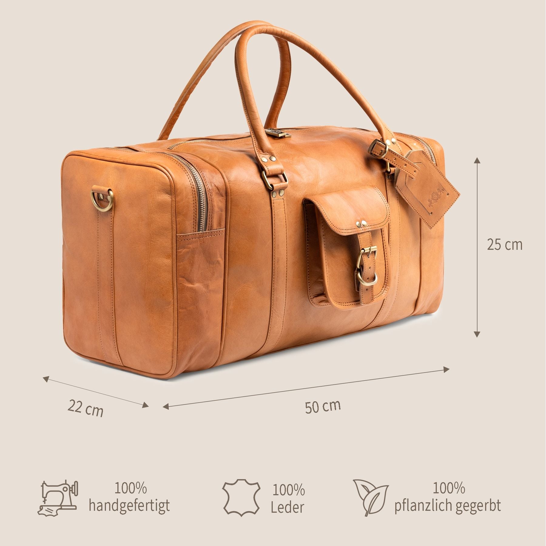 Reisetasche LANDON Naturleder