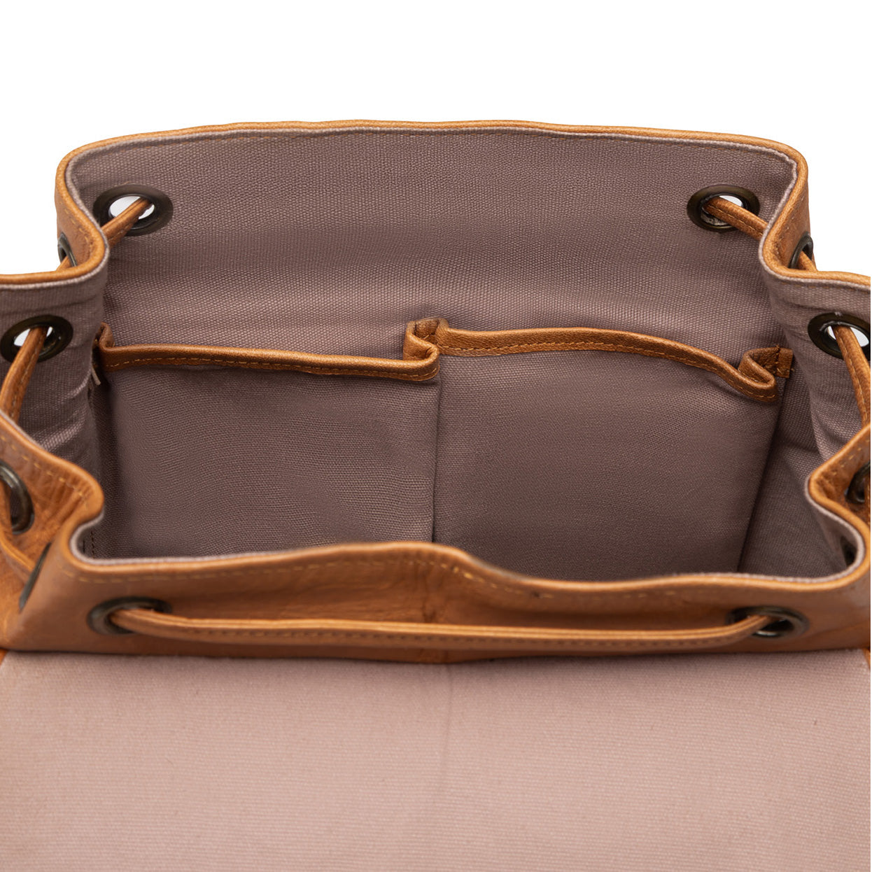 Rolltop Rucksack RAY Glattleder hellbraun