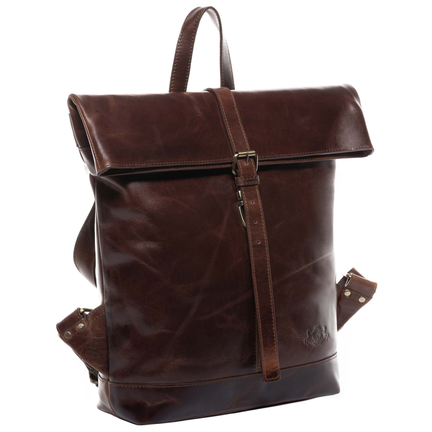 SID & VAIN Rucksack Leder JAY brown 40158