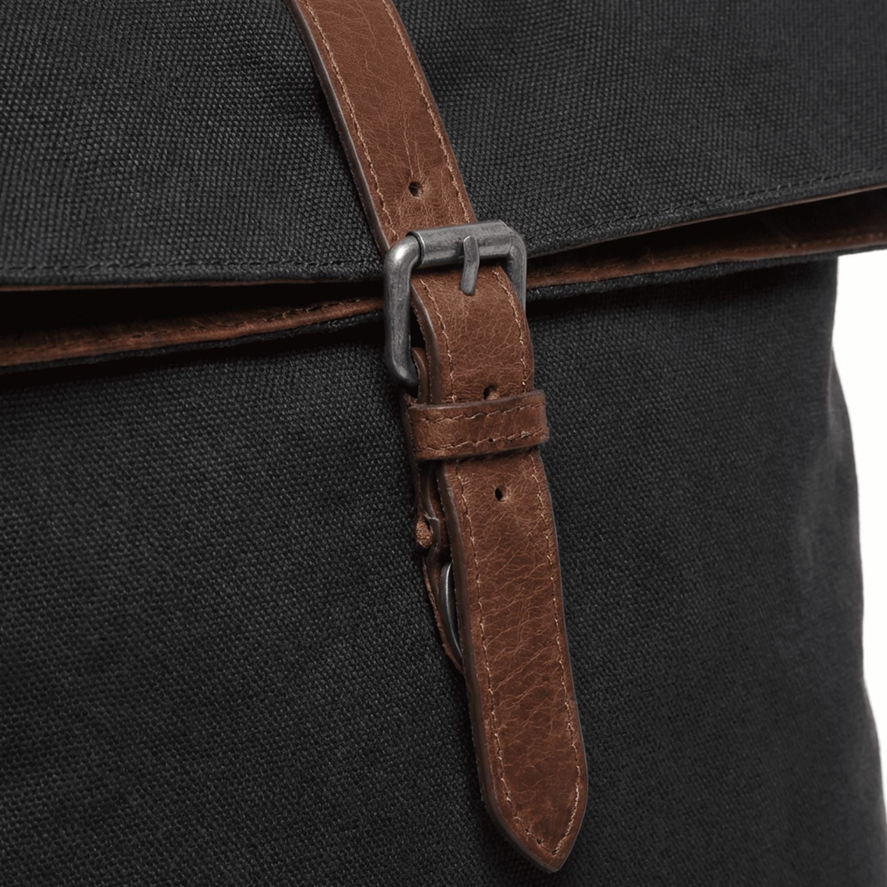 6493-SID & VAIN backpack-rolltop - L - H-93 - TATUM black-brown CANVAS-PULL-UP-Detail-2