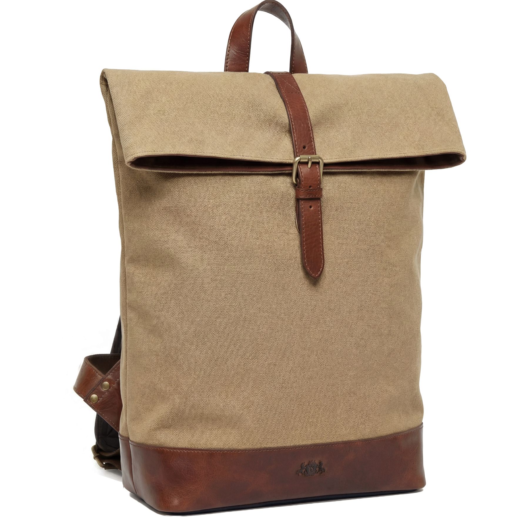 6494-SID & VAIN backpack-rolltop - L - H-93 - TATUM Nature-brown CANVAS-PULL-UP-gallerie