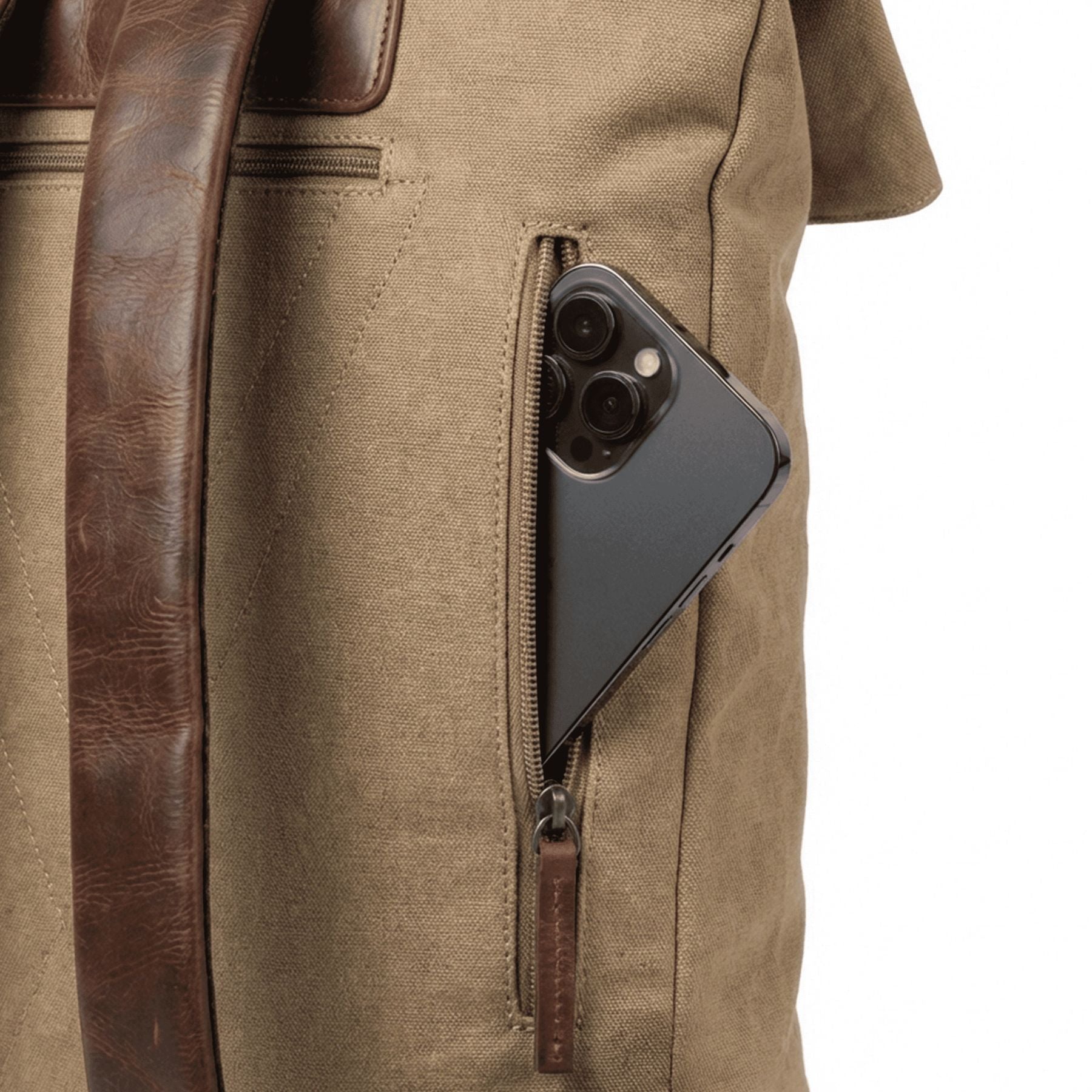 6494-SID & VAIN backpack-rolltop - L - H-93 - TATUM Nature-brown CANVAS-PULL-UP-Detail-3