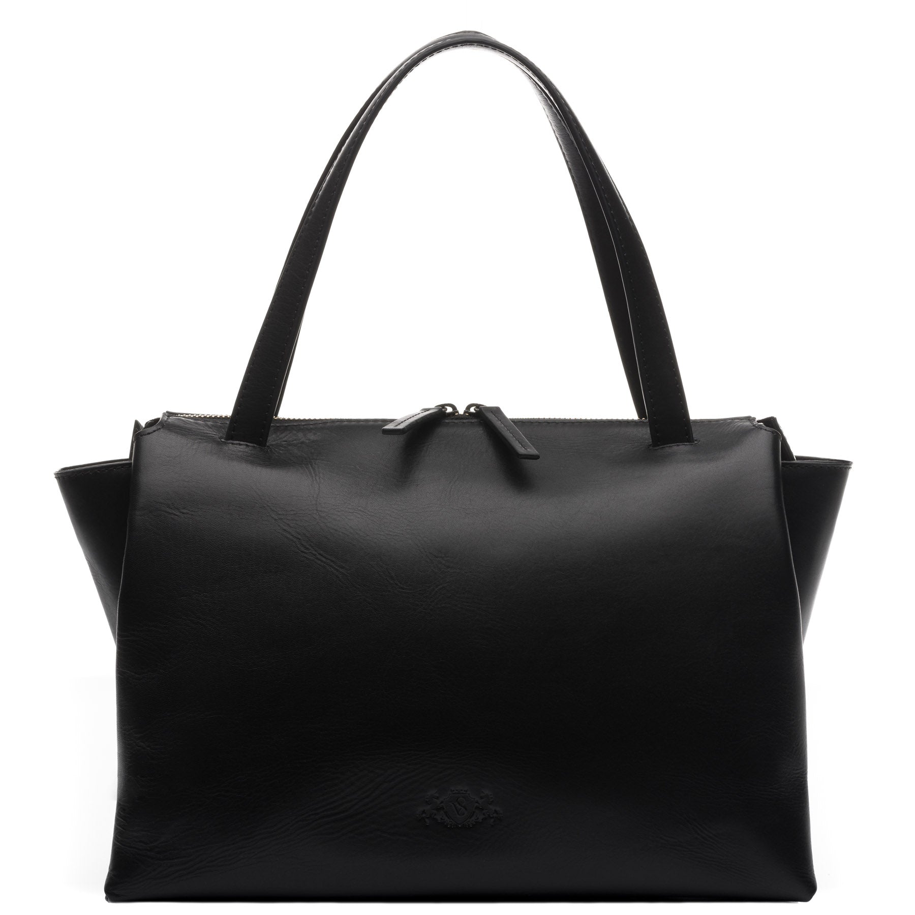 Schultertasche ATLANTA Glattleder braun