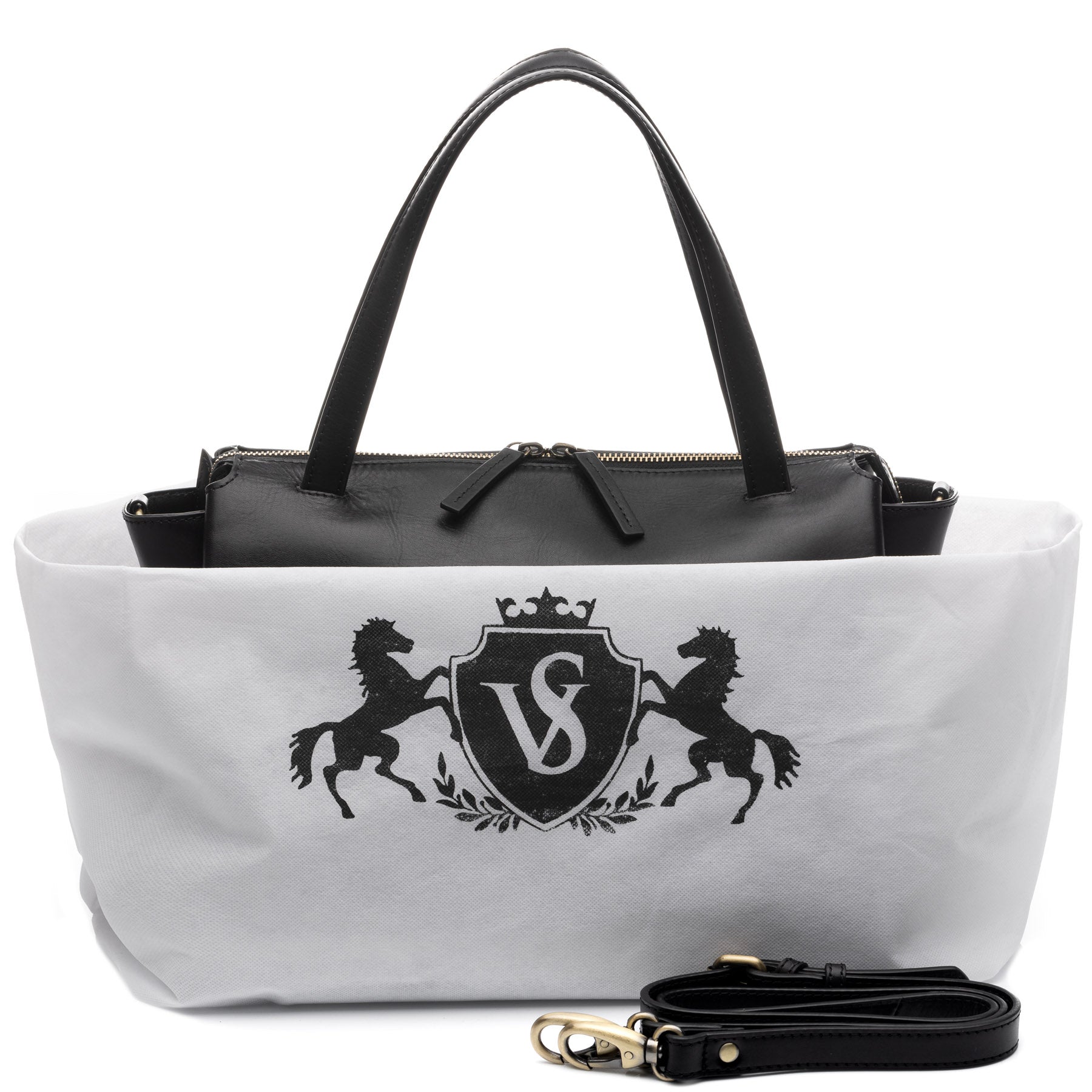 Schultertasche ATLANTA Glattleder braun