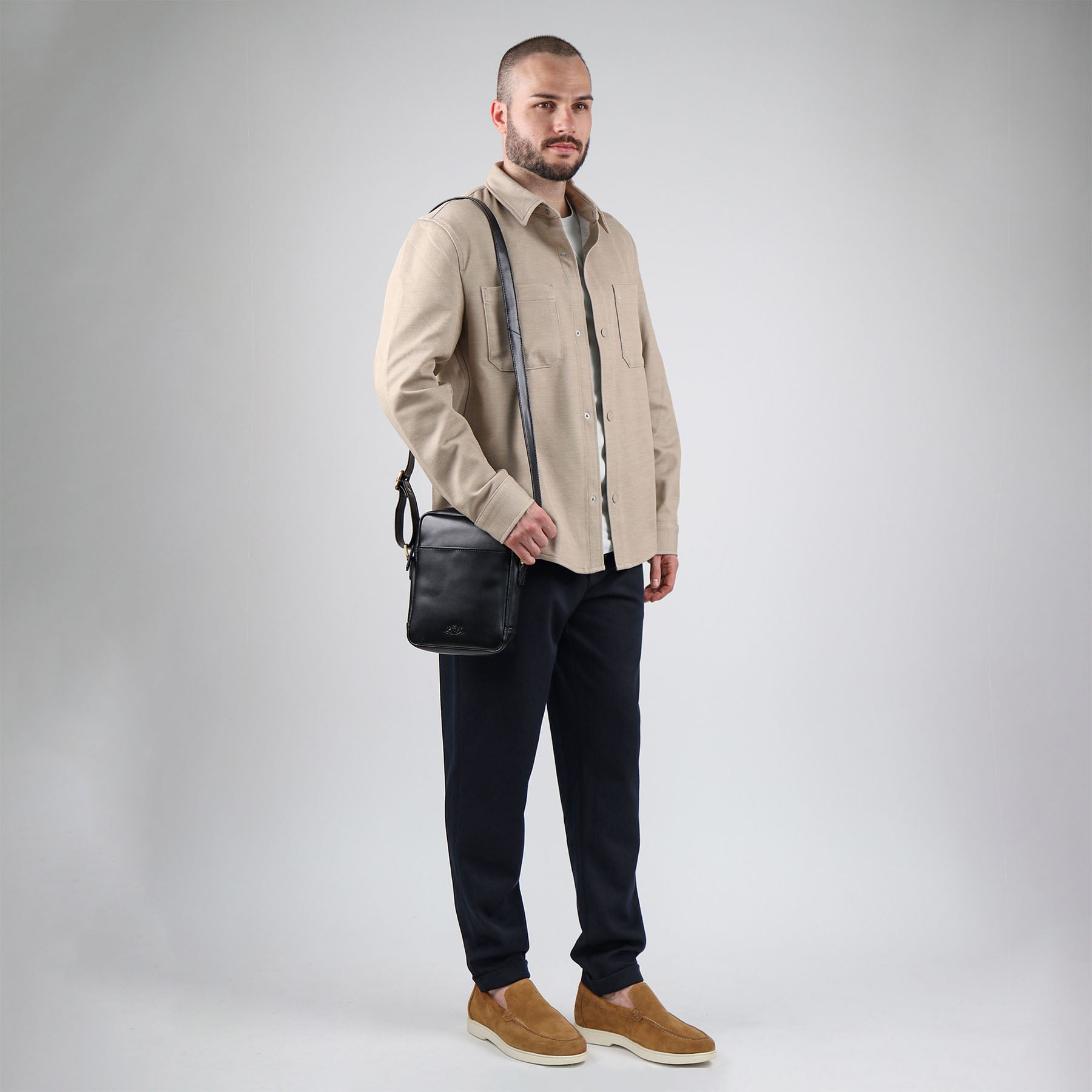 Schultertasche DUBLIN Glattleder
