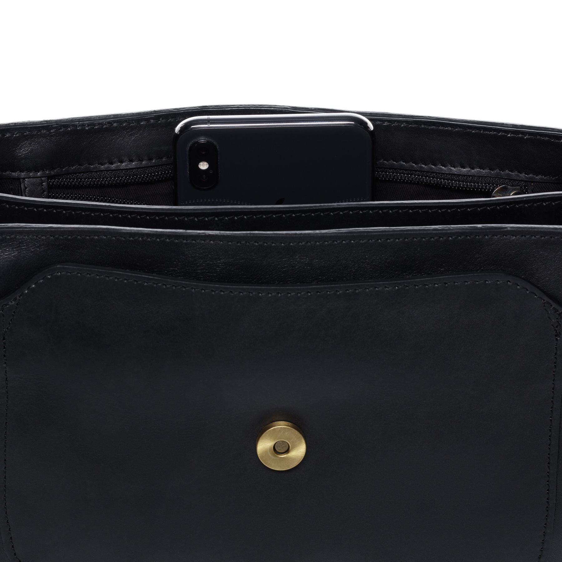 SID & VAIN Schultertasche Leder & Umhängetasche Leder FRAN schwarz 20520