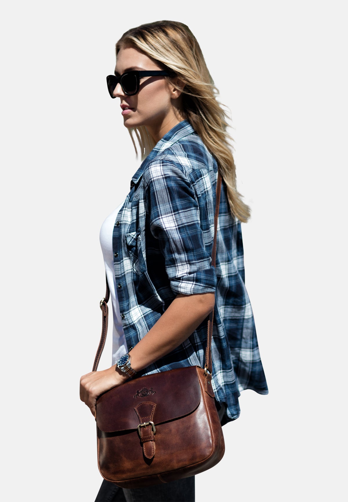 Umhängetasche YALE Natur-Leder braun