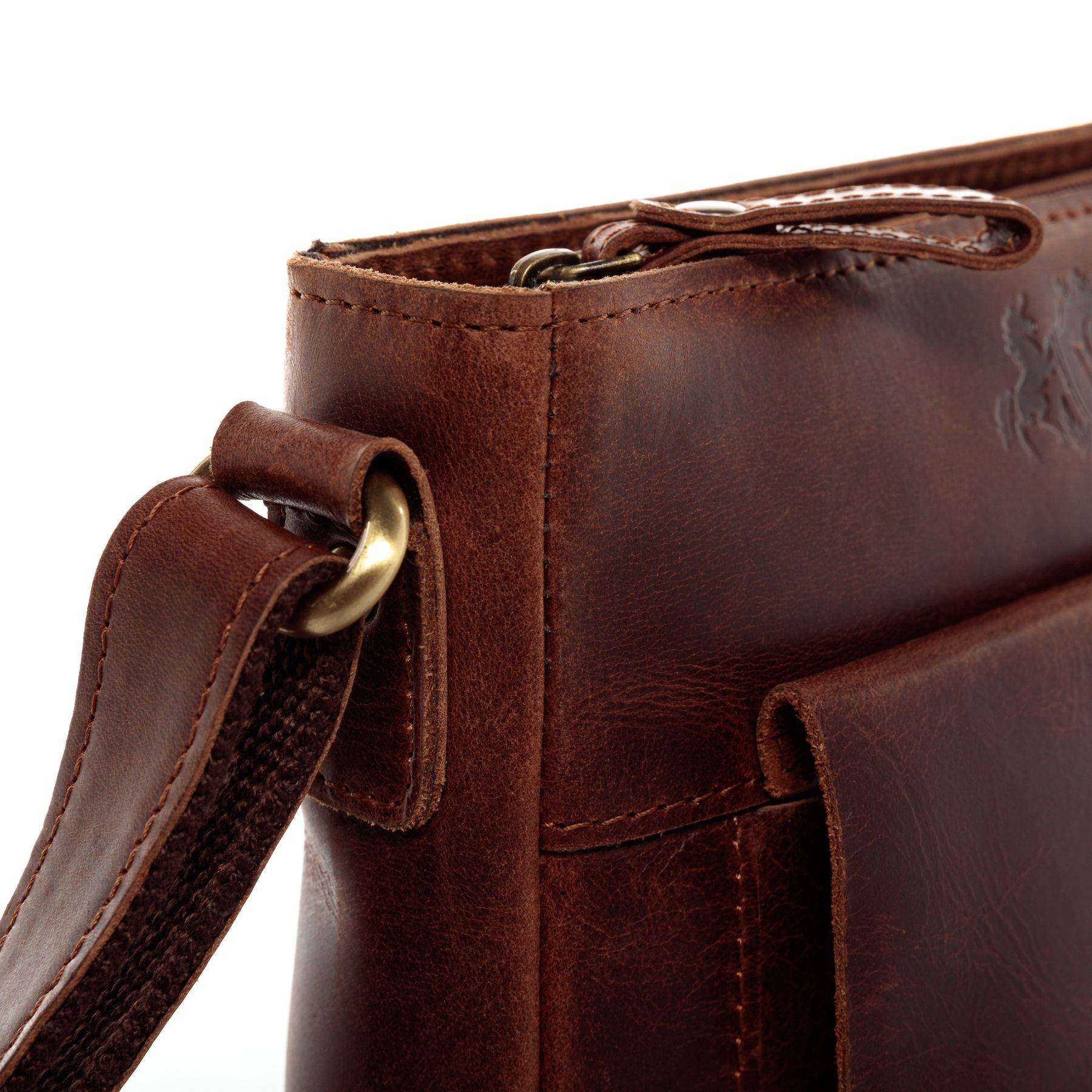 SID & VAIN Umhängetasche Leder klein YALE braun-cognac 13825