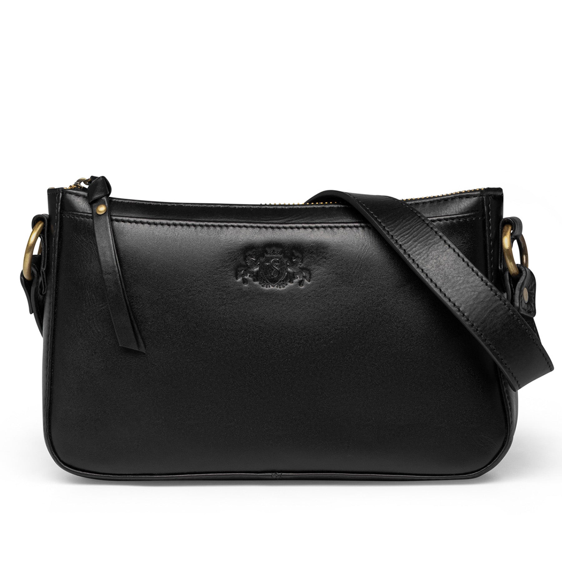 NIBY Schultertasche Glatt schwarz Main