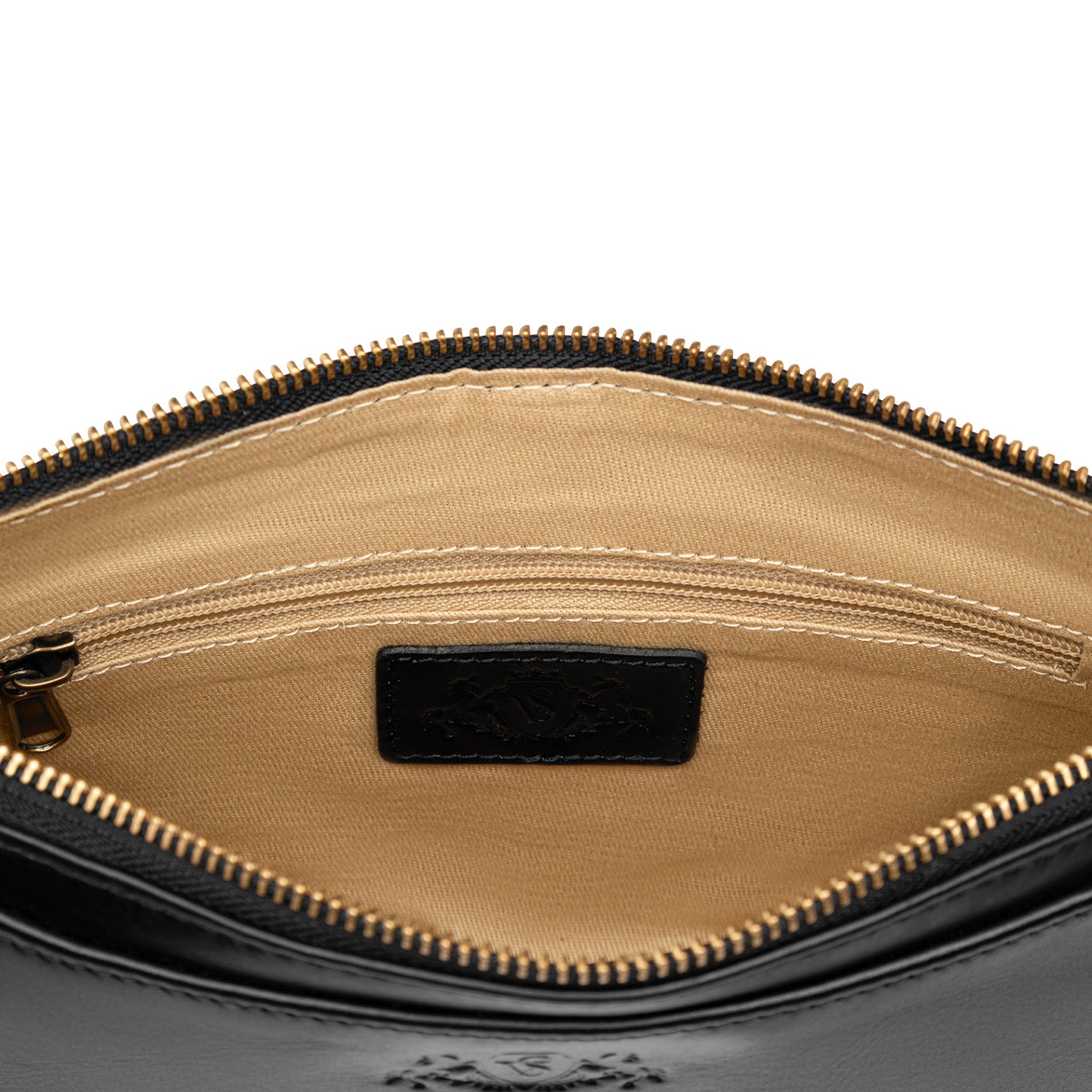 NIBY Schultertasche Glatt schwarz Innen