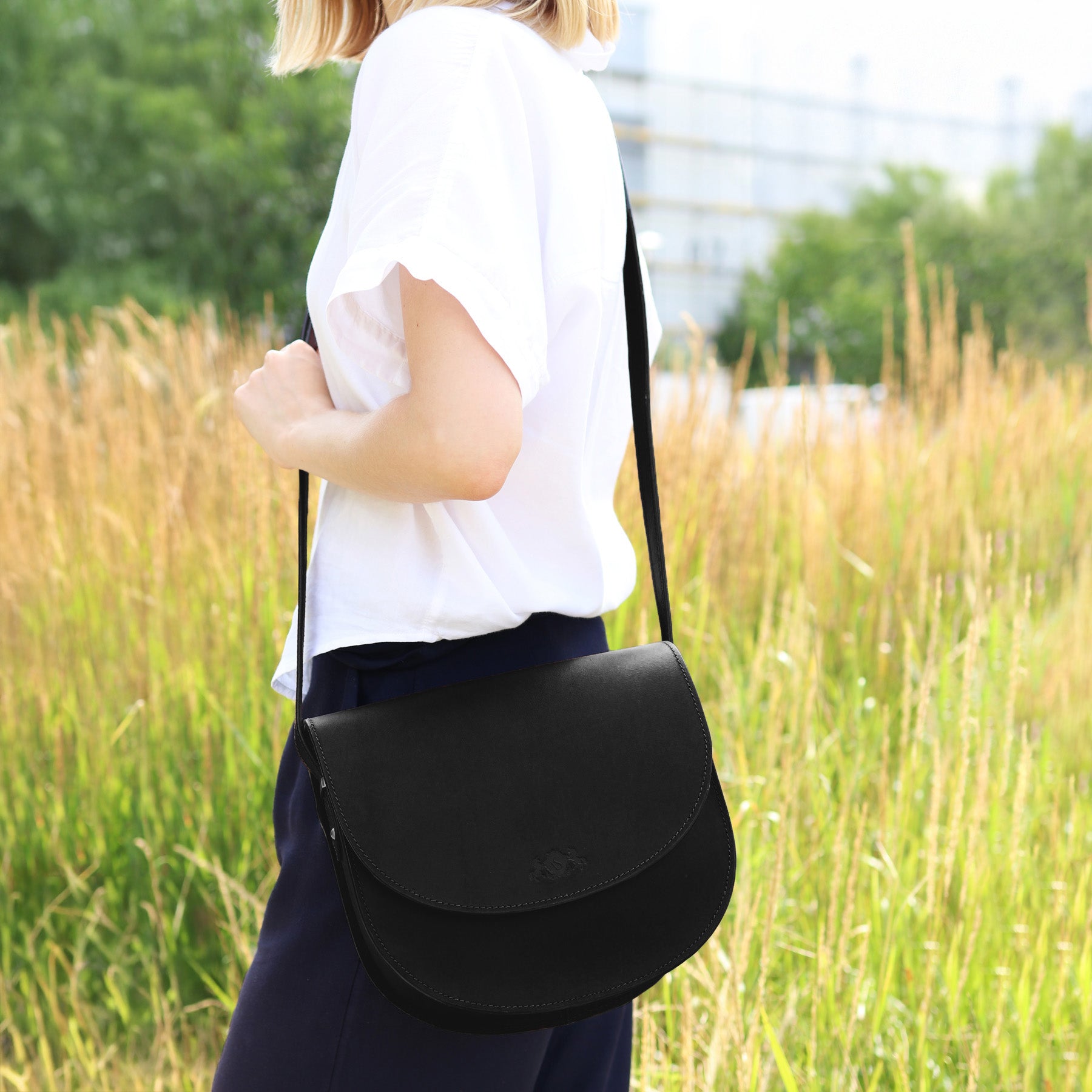 SID & VAIN Schultertasche Leder TRISH versch. Farben und Größen Handtasche Leder 47726