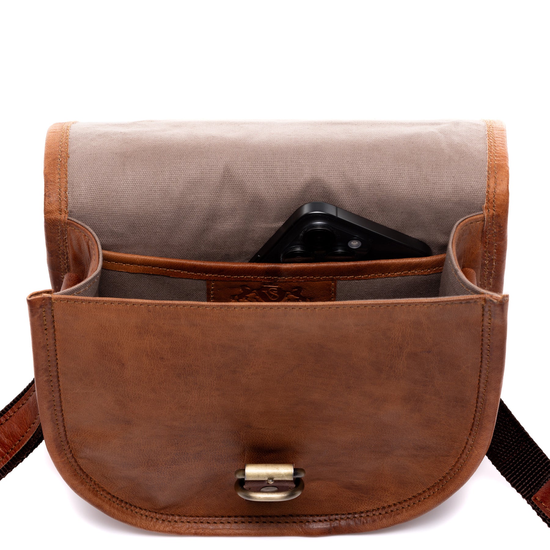 SID & VAIN Umhängetasche Leder AUBREY braun Schultertasche 43804