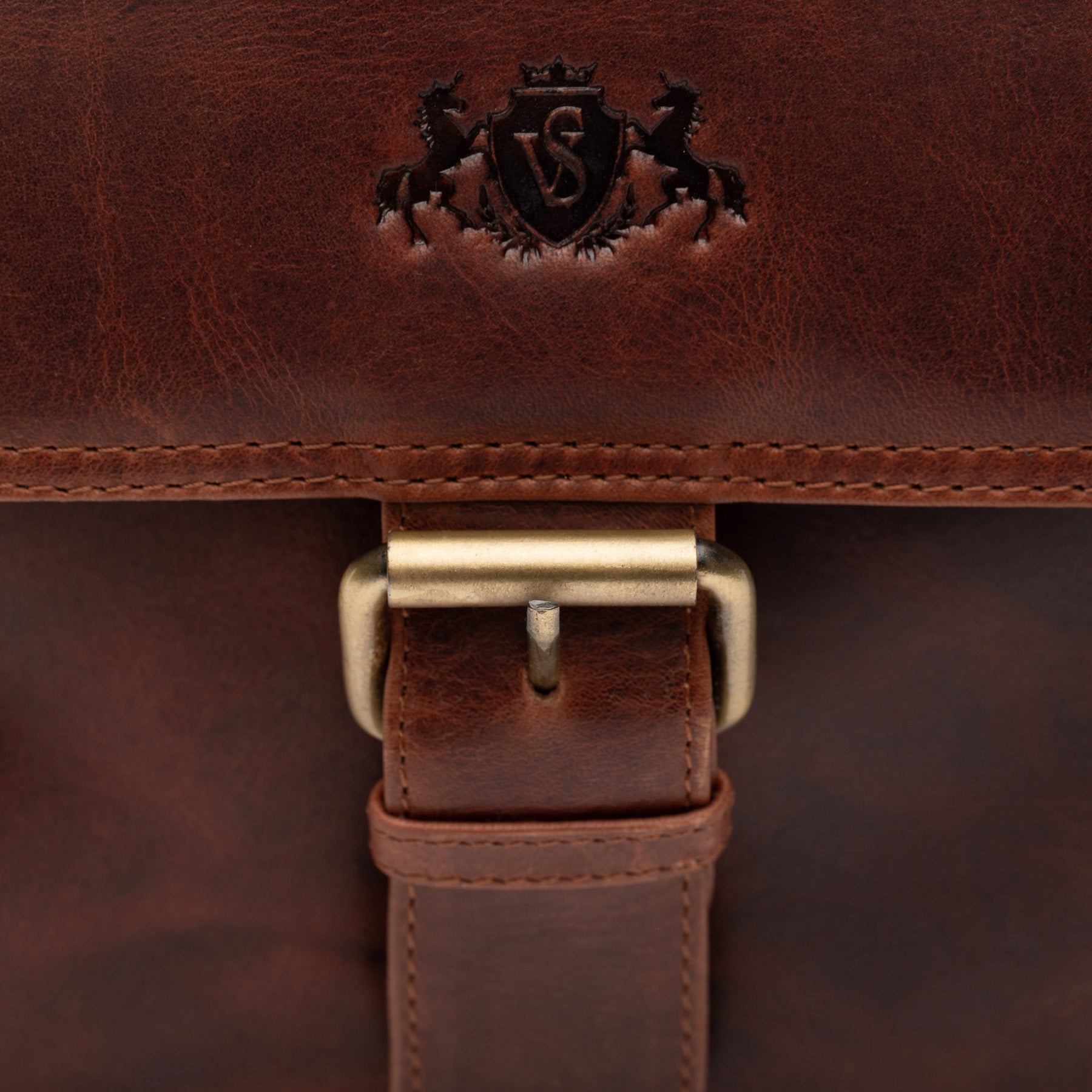 Schultertasche NICO Natur-Leder braun