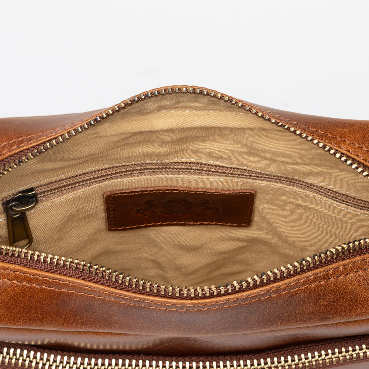 Schultertasche CLARK Natur-Leder braun
