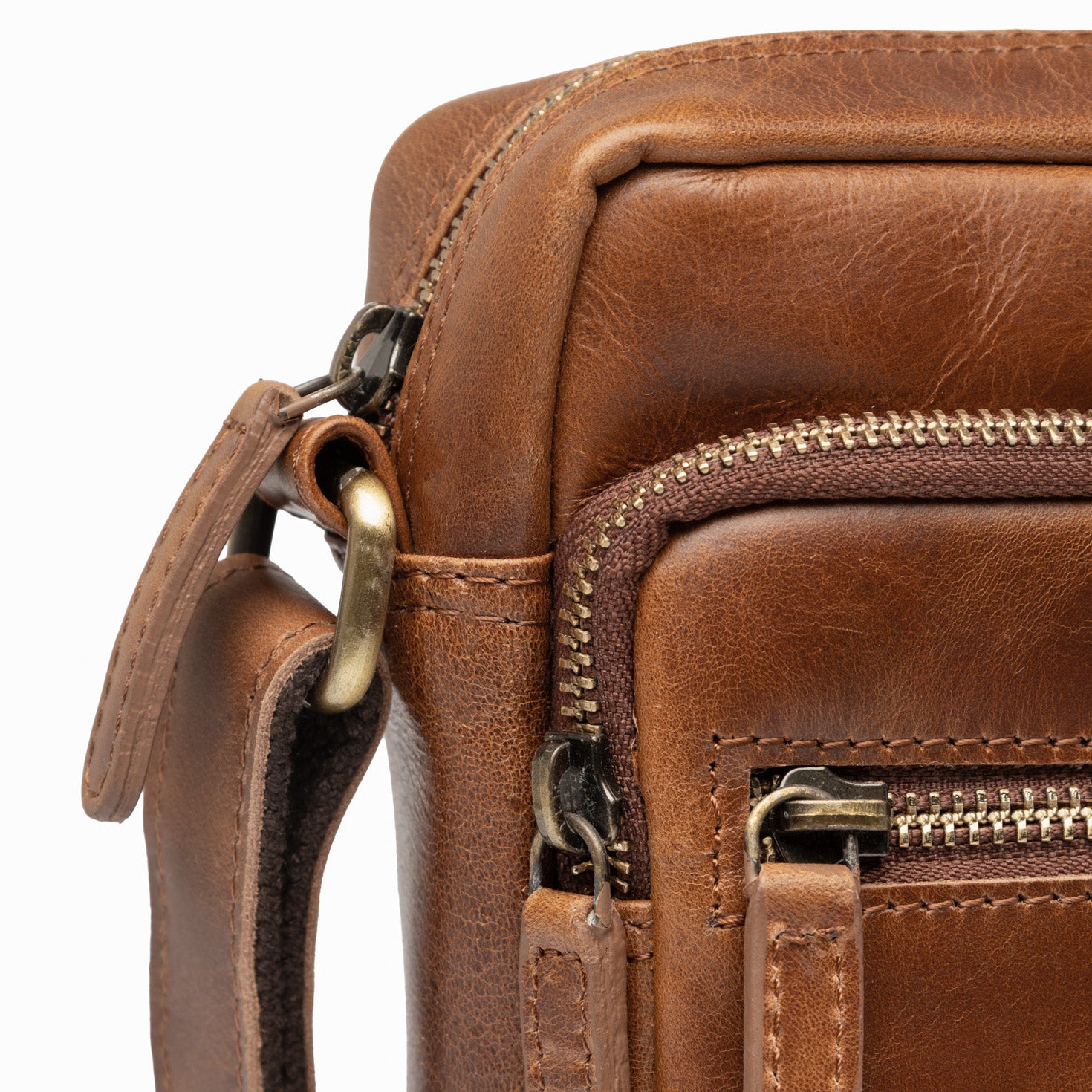 Schultertasche CLARK Natur-Leder braun