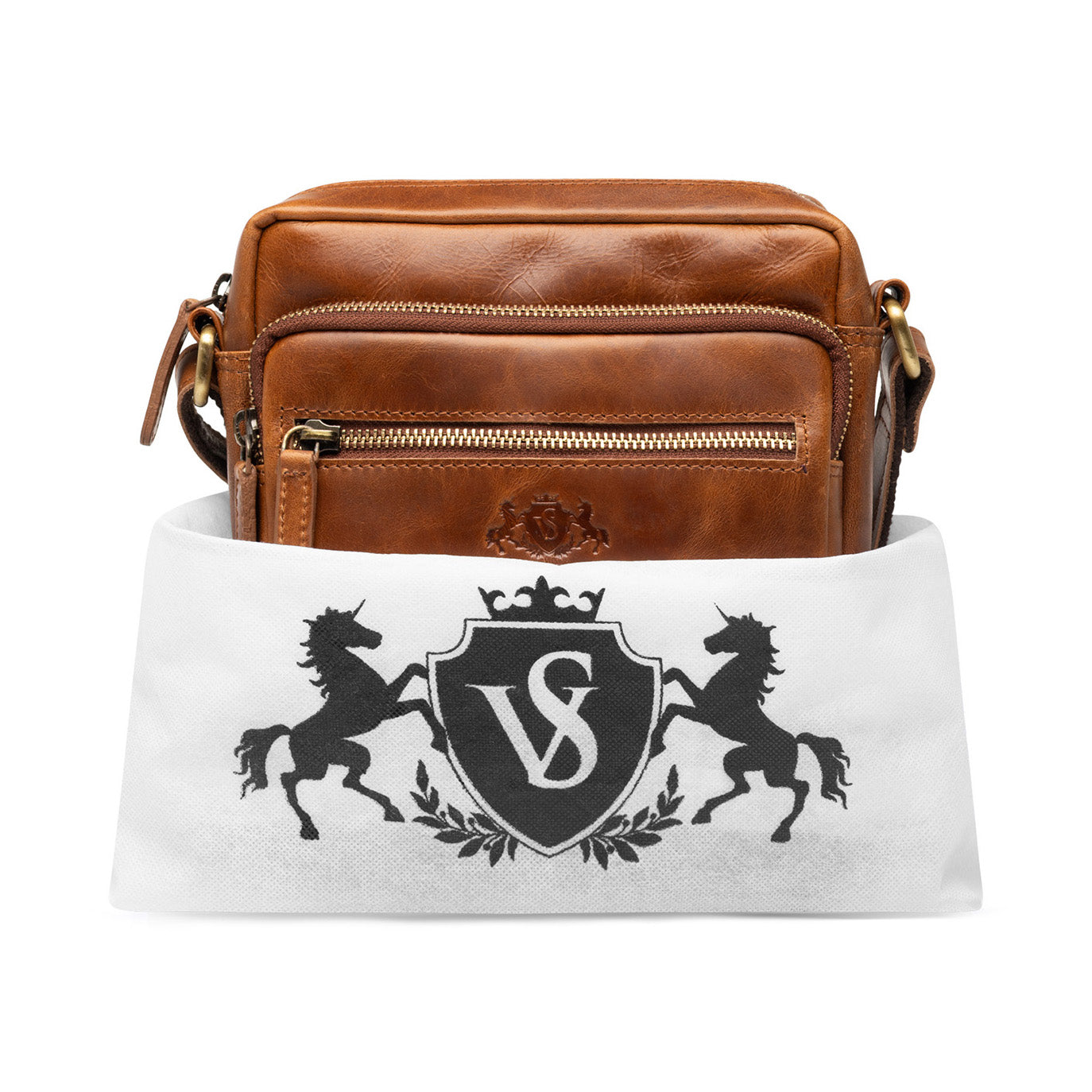 Schultertasche CLARK Natur-Leder braun