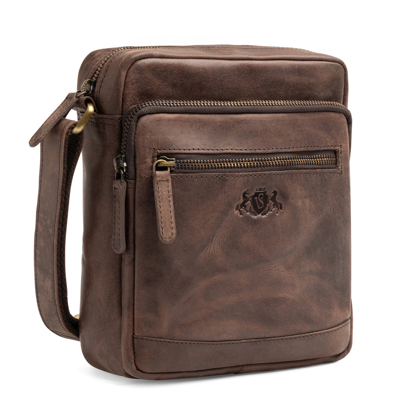 Schultertasche CLARK Natur-Leder braun