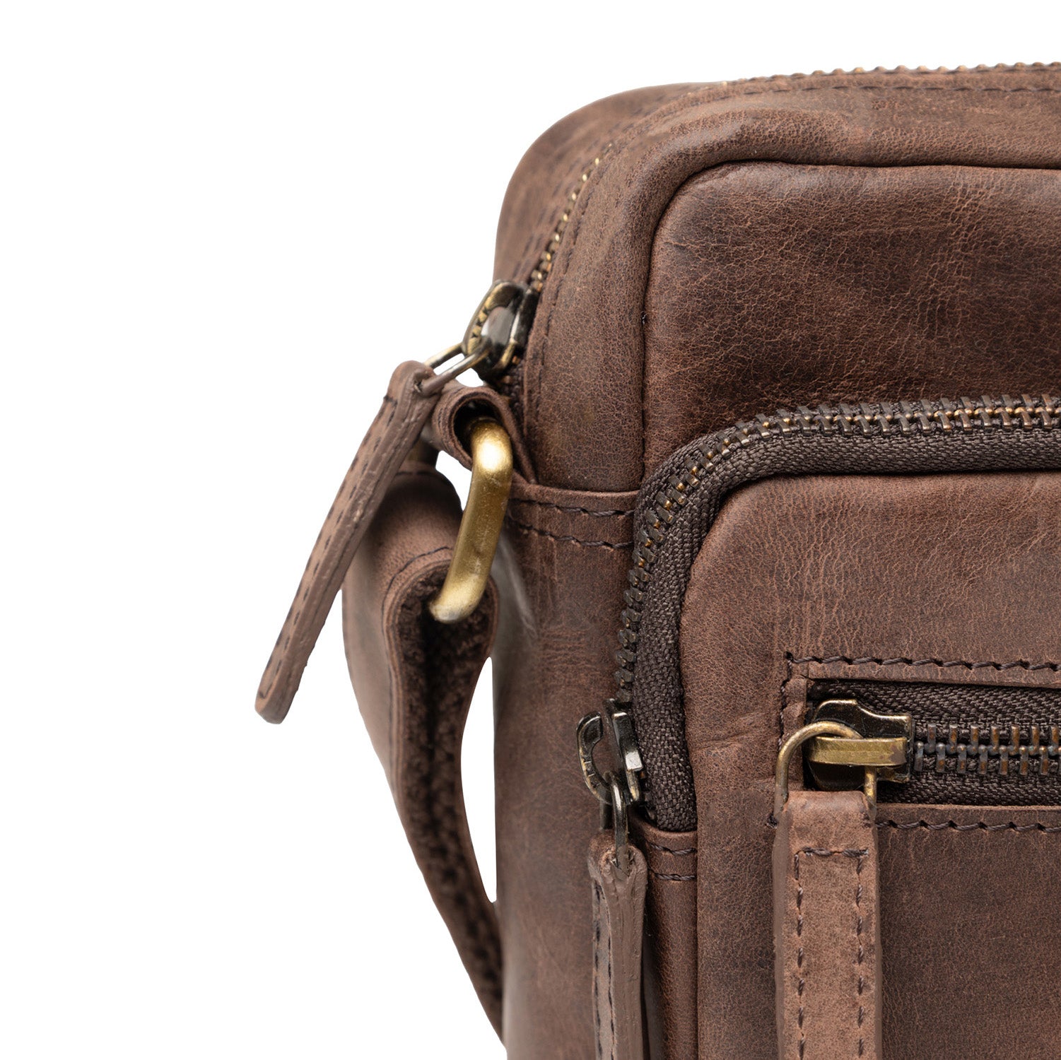 Schultertasche CLARK Natur-Leder braun