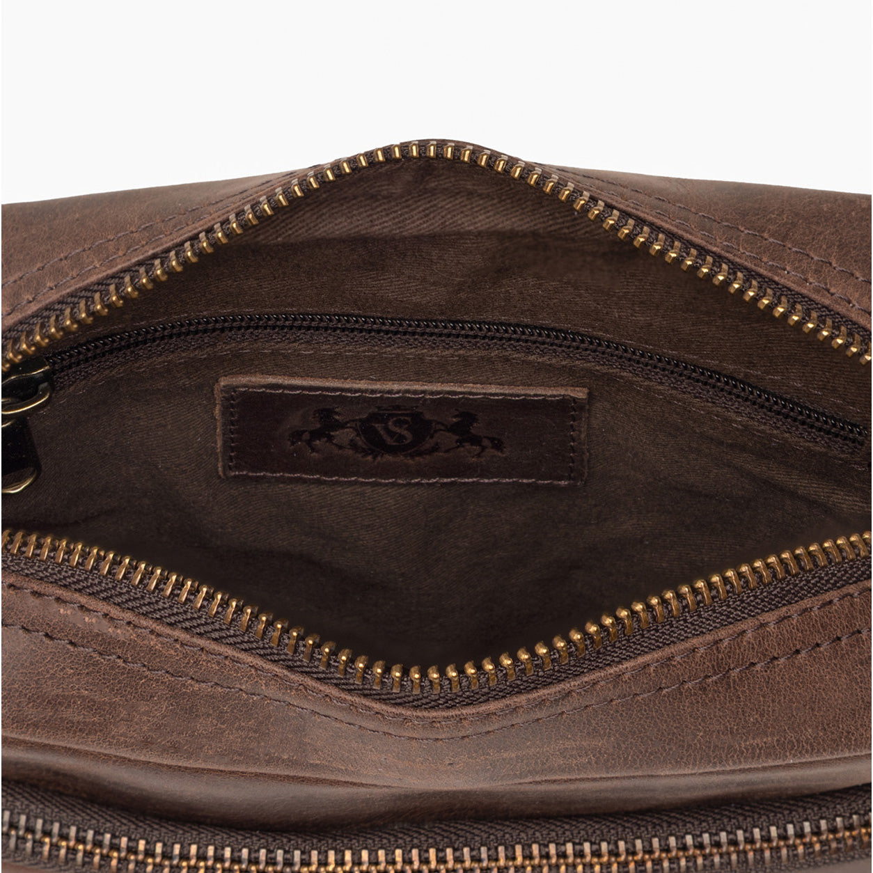 Schultertasche CLARK Natur-Leder braun