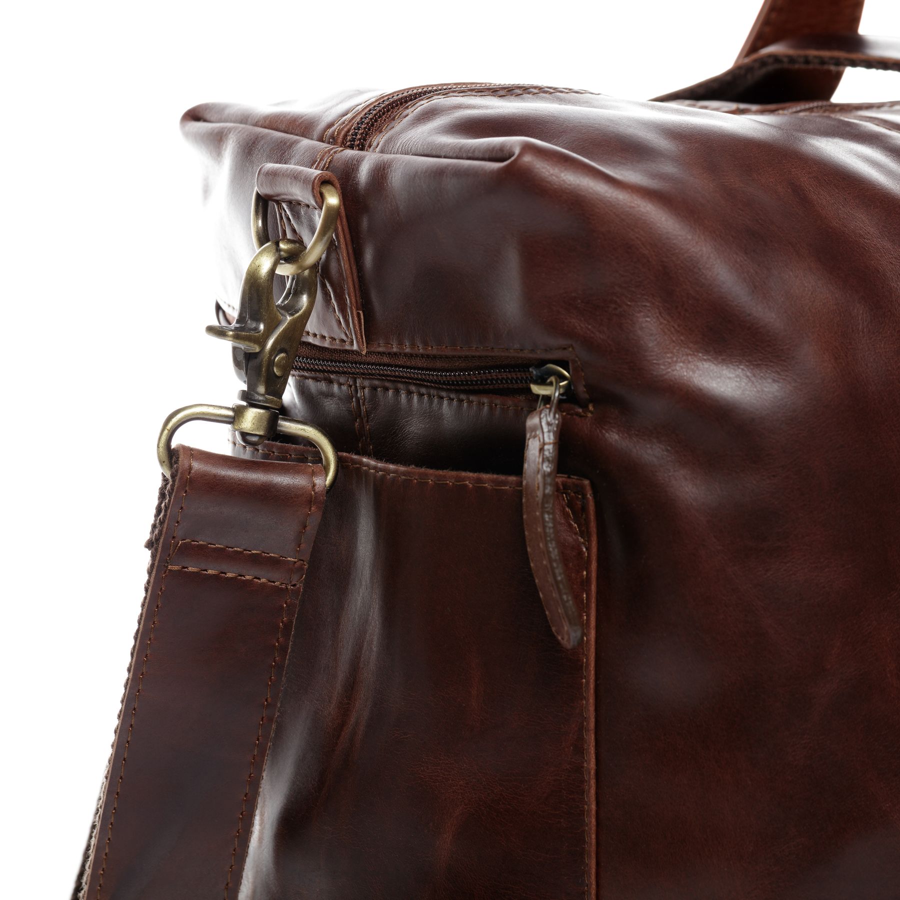 SID & VAIN Reisetasche Leder-removable-handle XL BRISTOL SIDE brown 32707