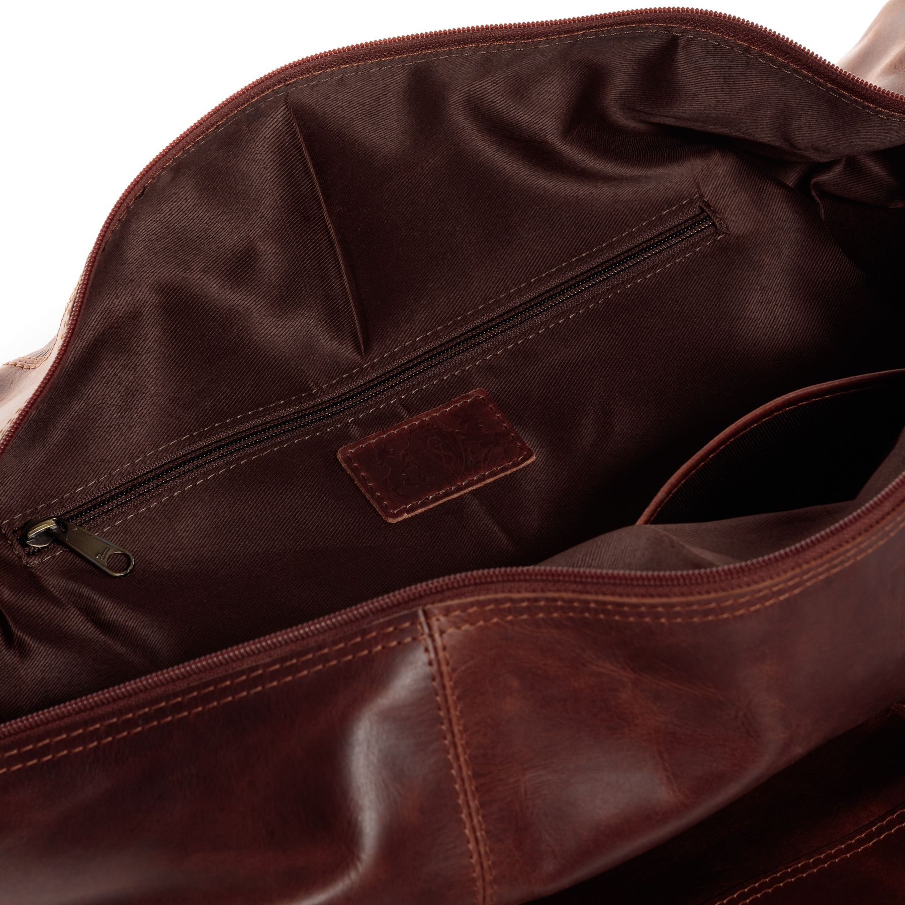SID & VAIN Reisetasche Leder mit Hangtag YALE braun-cognac 15755