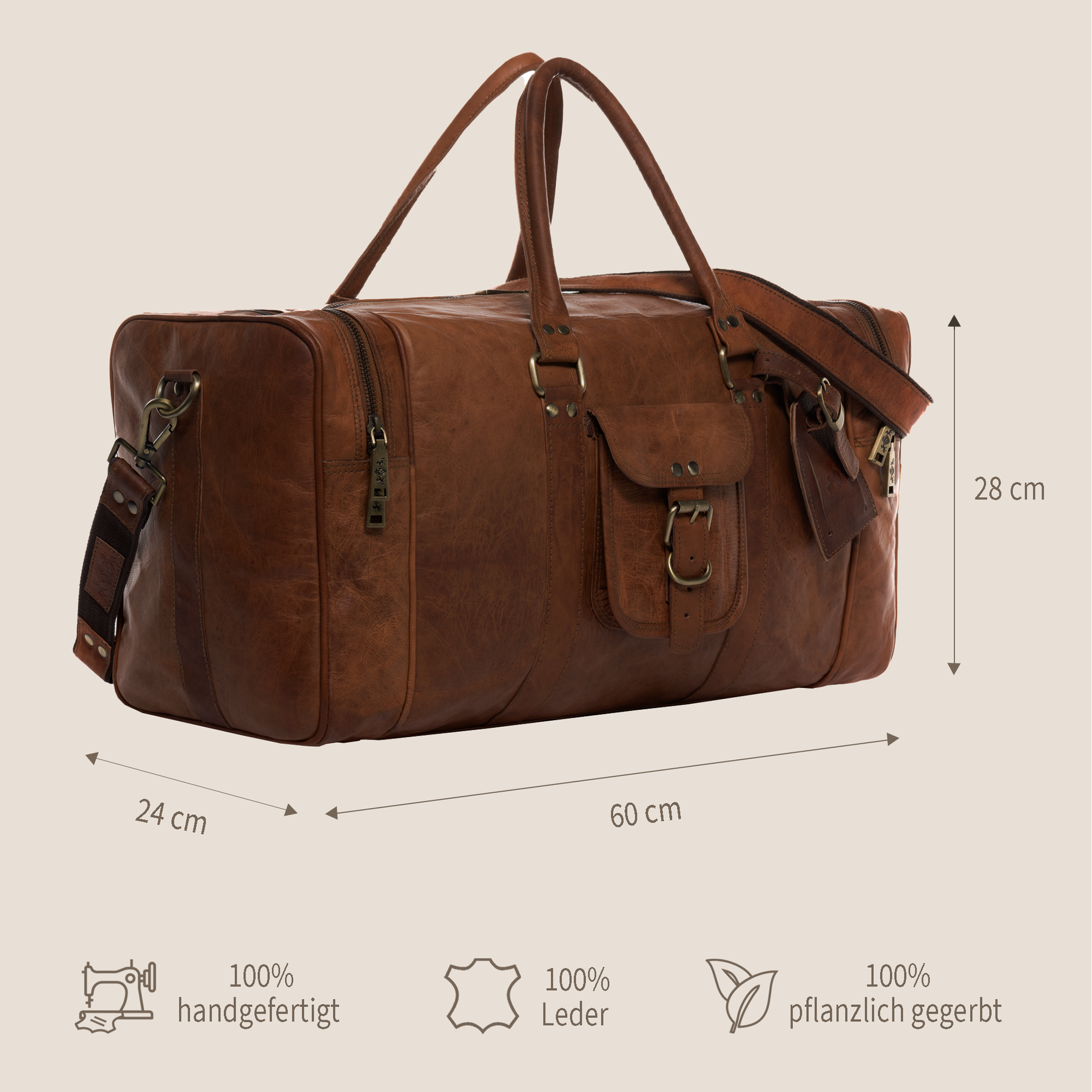 Reisetasche LANDON Ziegenleder