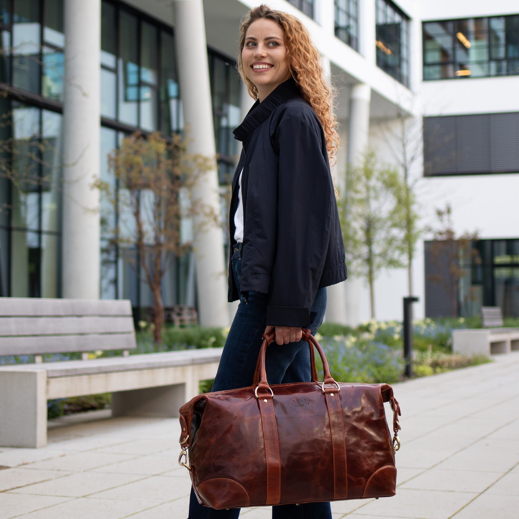 Reisetasche CHAD Büffelleder vintage-braun