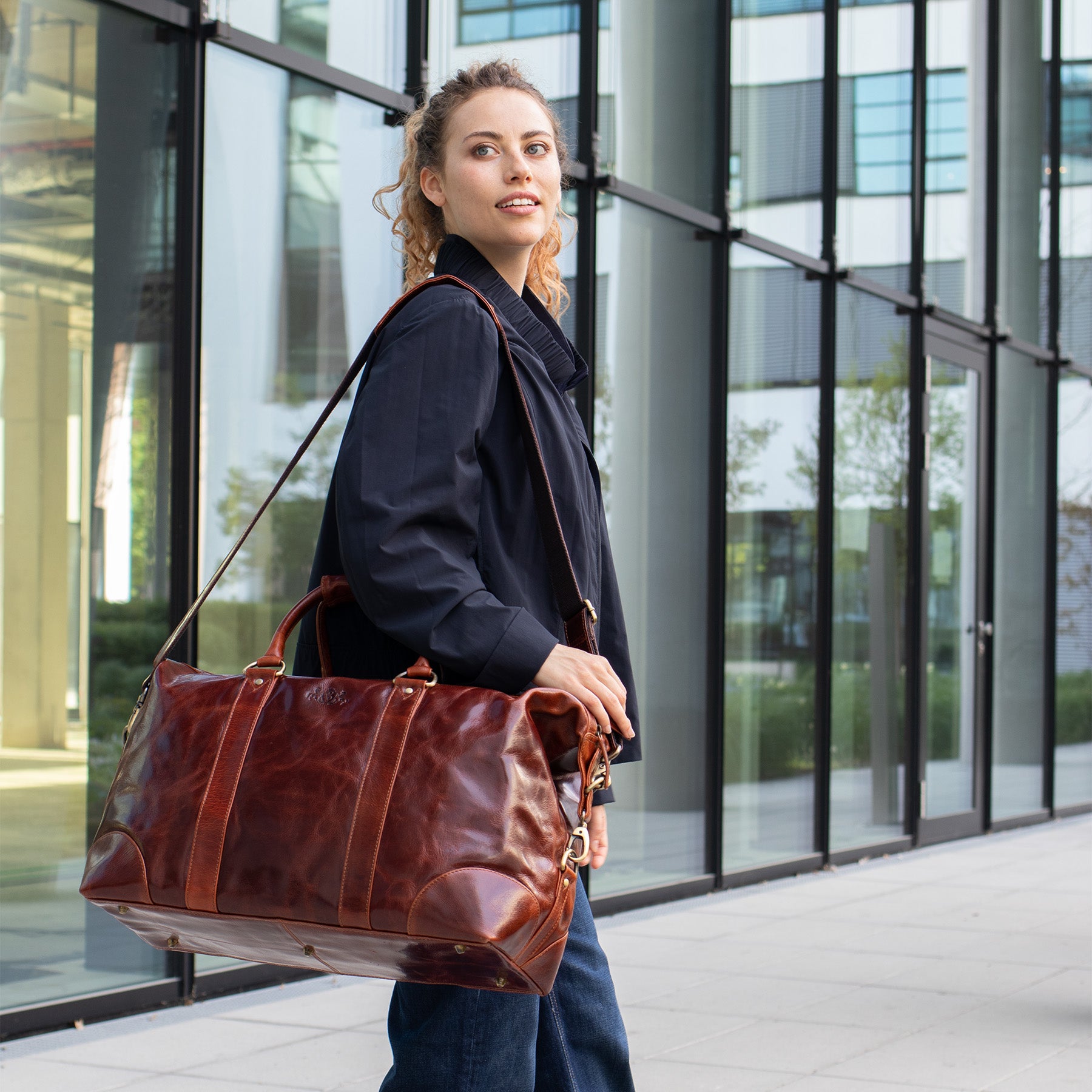 Reisetasche CHAD Büffelleder vintage-braun