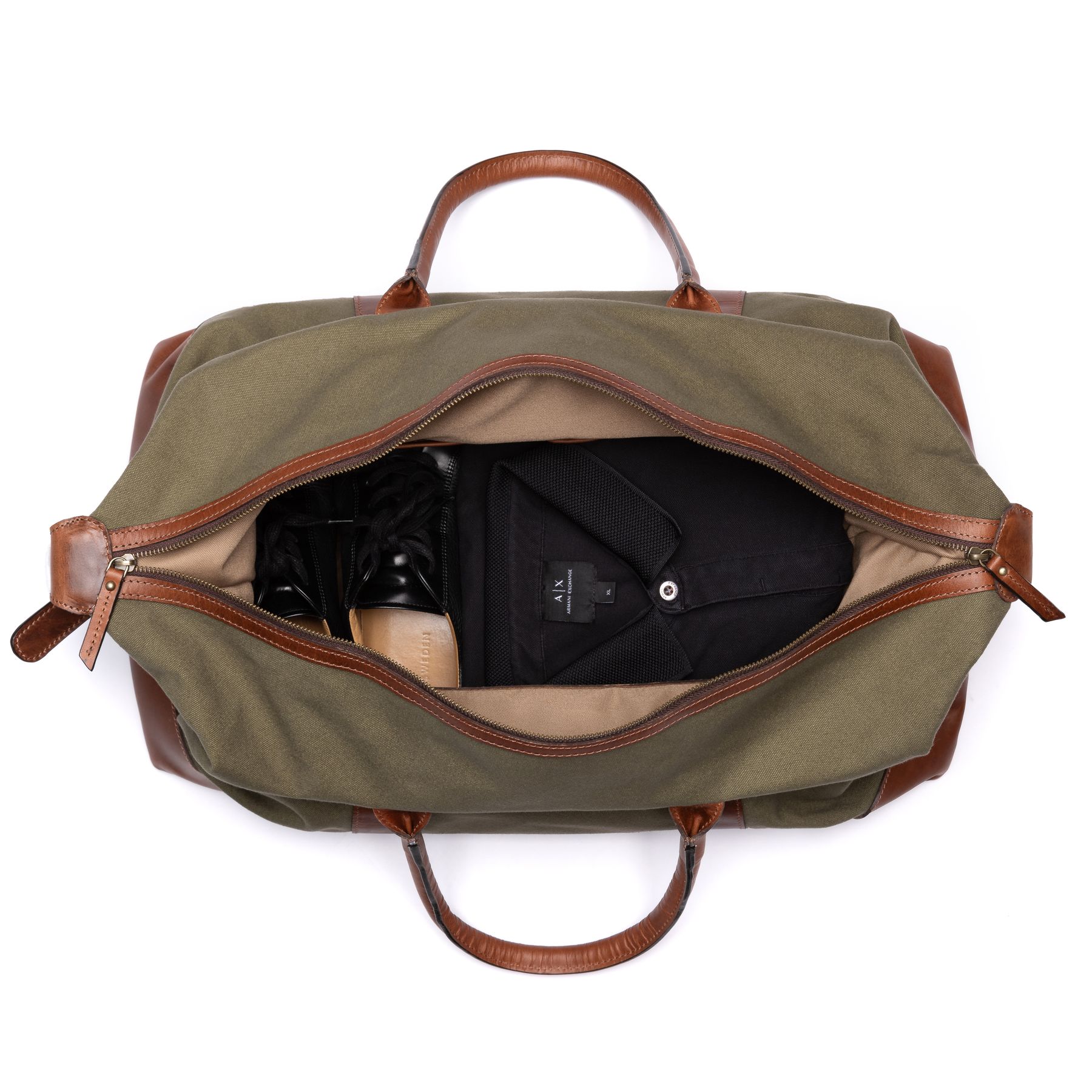 SID & VAIN Reisetasche Canvas LENNOX Weekender blau olive 44854