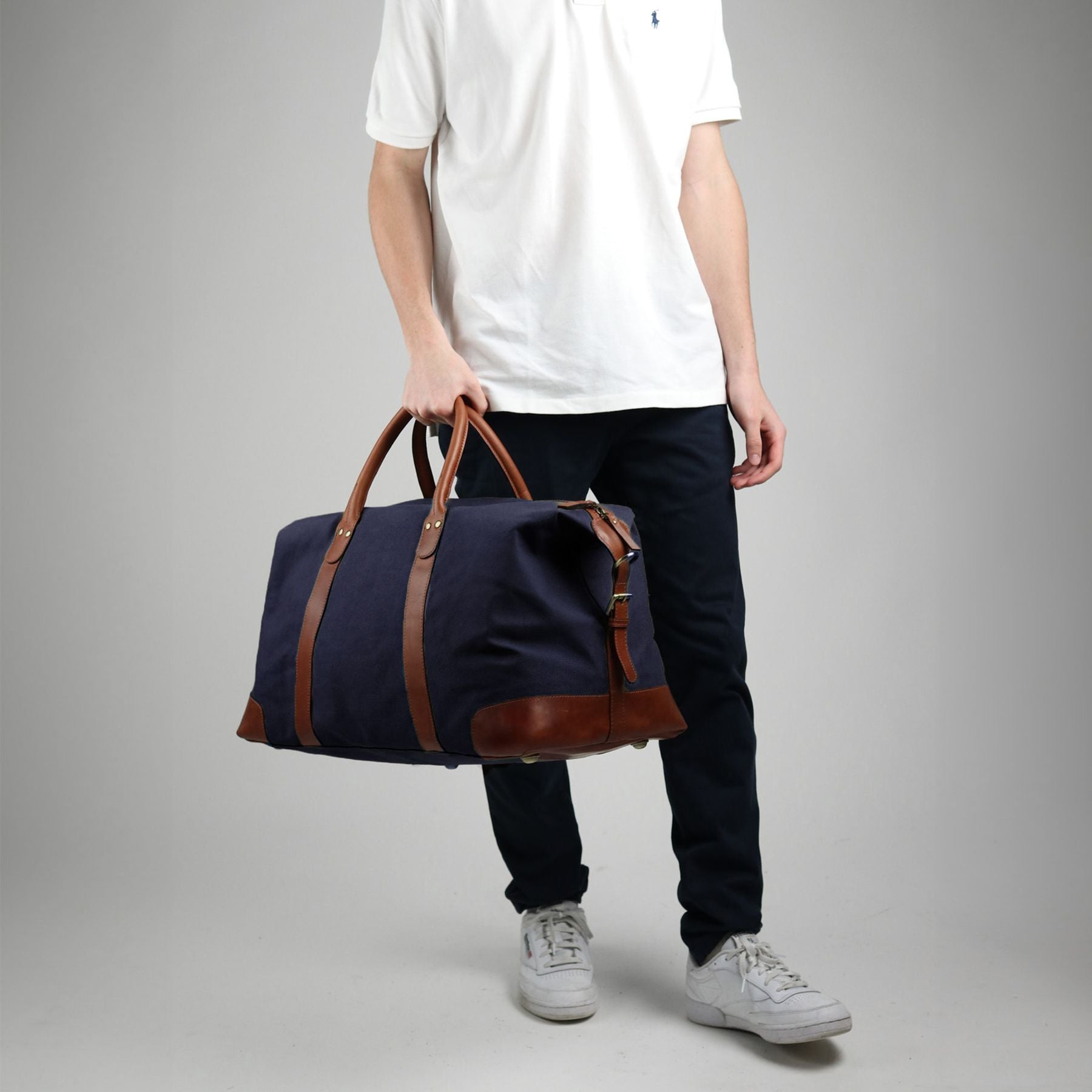 SID & VAIN Reisetasche Canvas LENNOX Weekender blau olive 47634