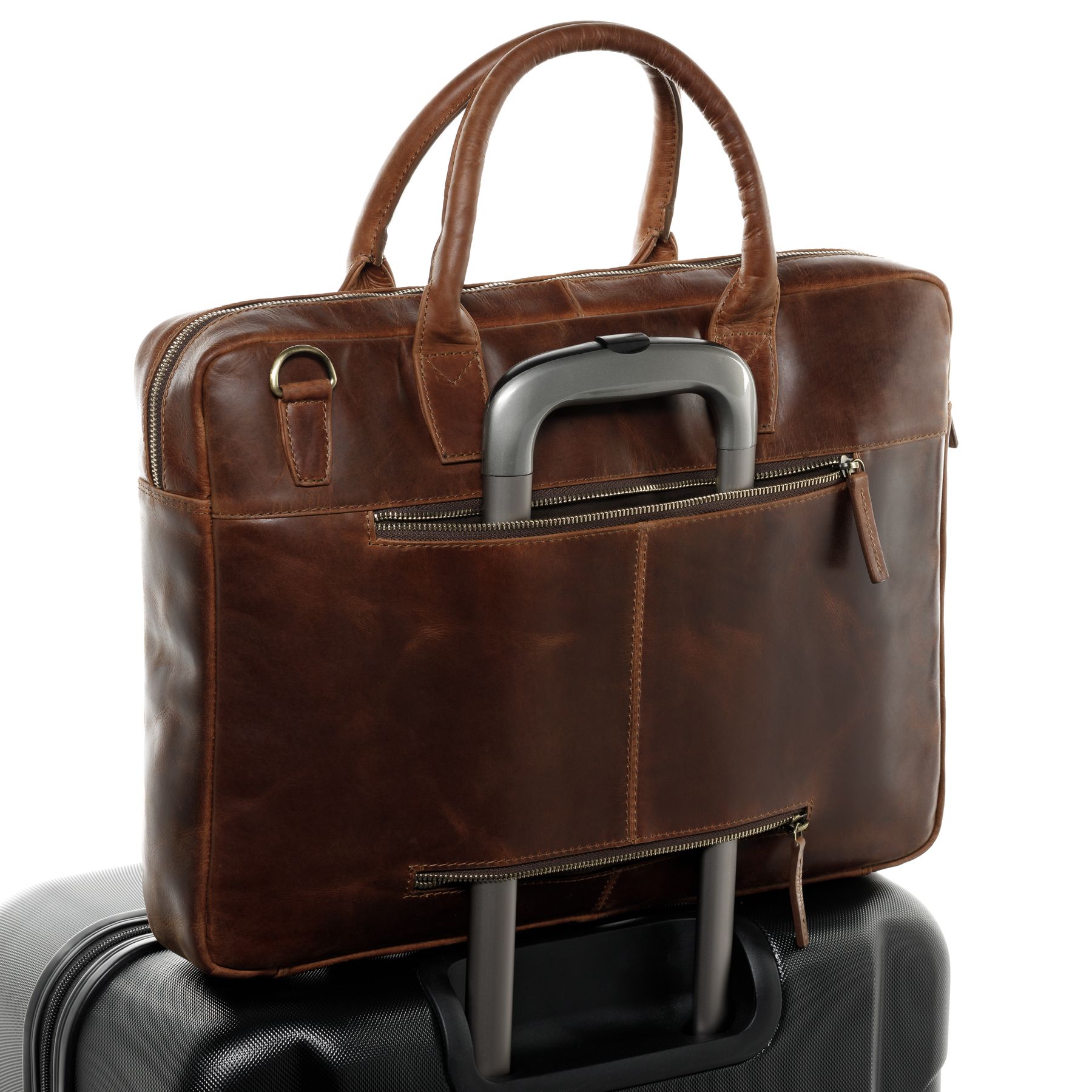 SID & VAIN Laptoptasche Leder Slim BOSTON 29357