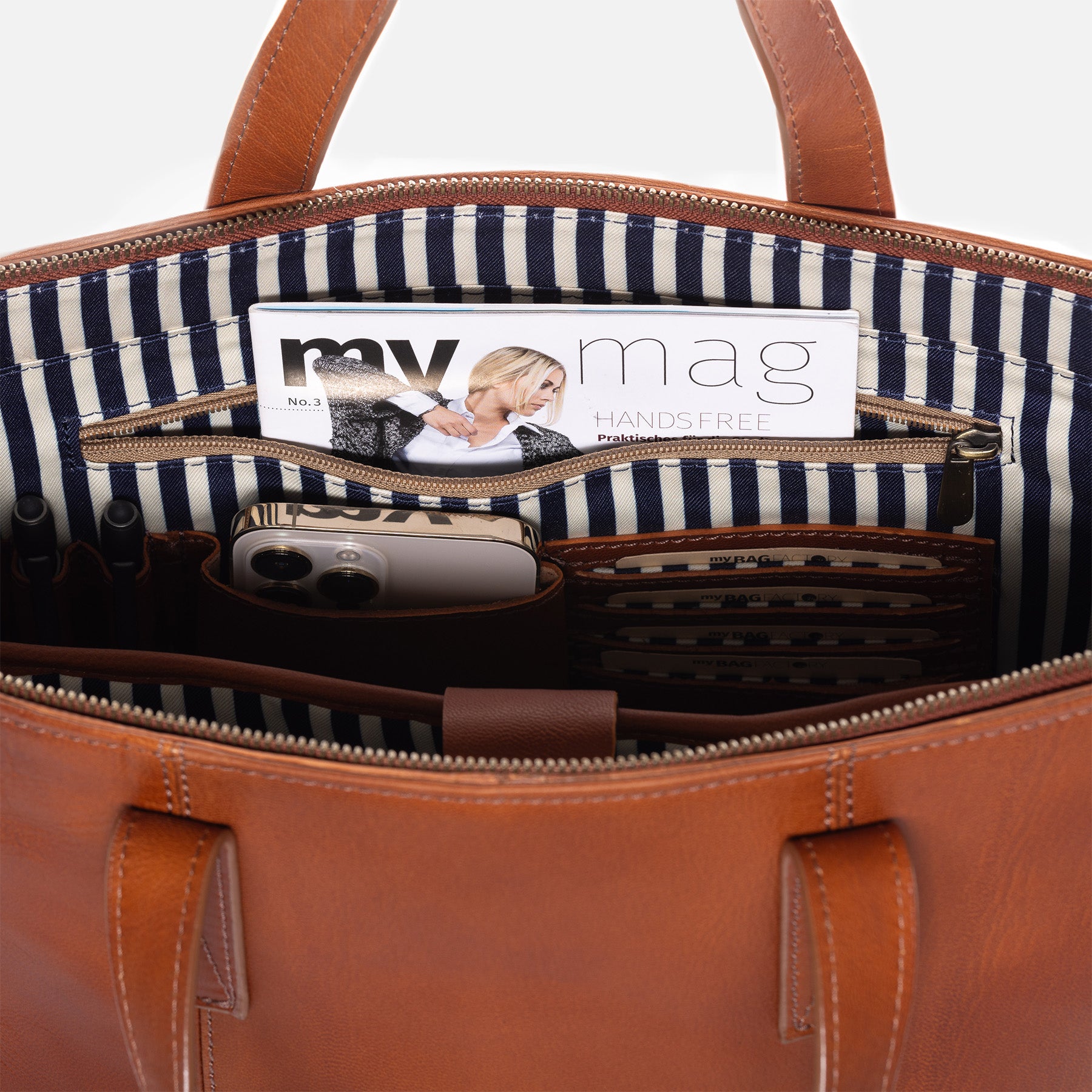 Shopper LIVIE Glattleder braun