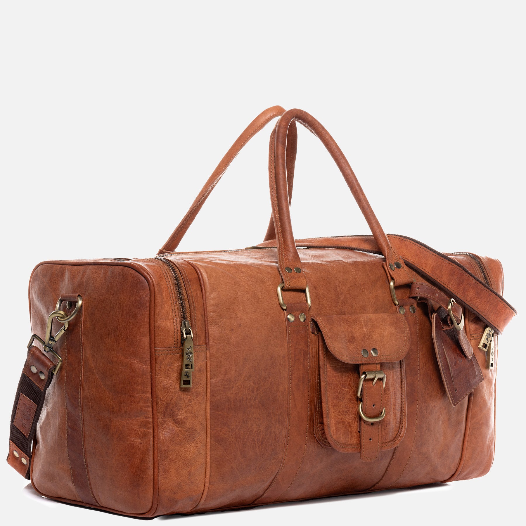 XL Reisetasche LINUS Glattleder hellbraun