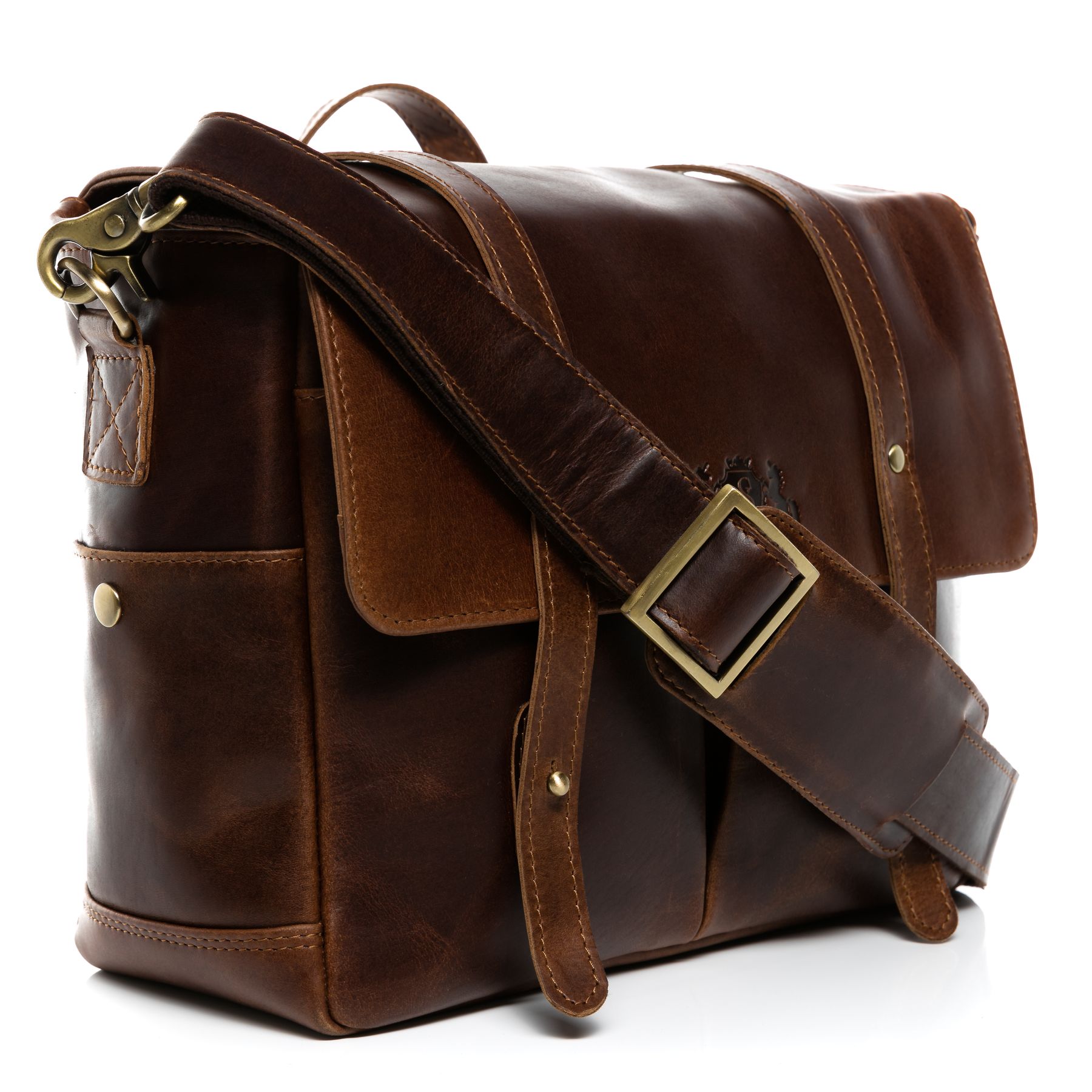 Kameratasche HEATHROW Naturleder braun-cognac