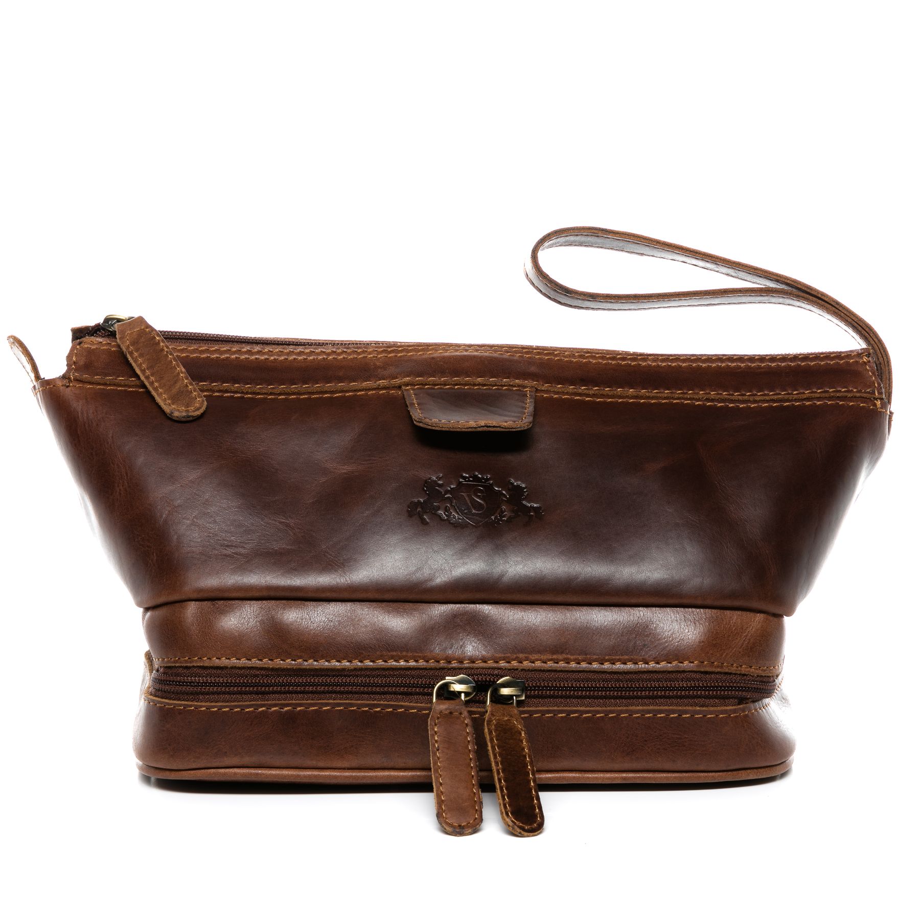 SID & VAIN Kulturbeutel Leder NOTTINGHAM braun-cognac 13681