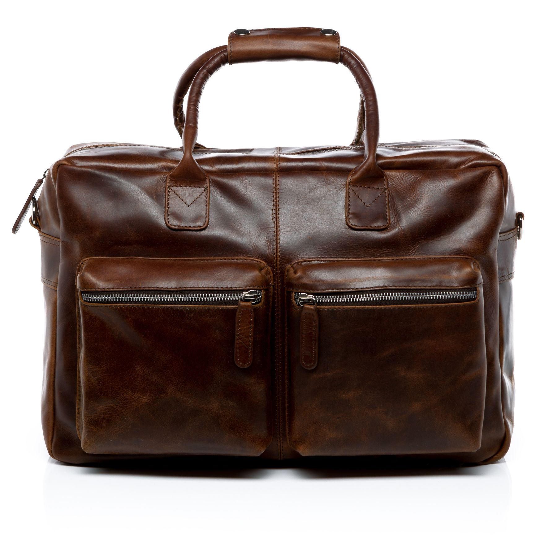 SID & VAIN Laptoptasche Leder XL BRIGHTON braun-cognac 13372
