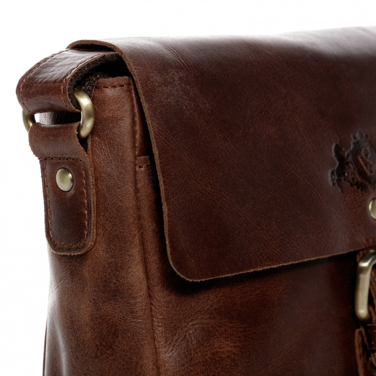 SID & VAIN Messenger Bag Leder klein YALE braun-cognac 12591