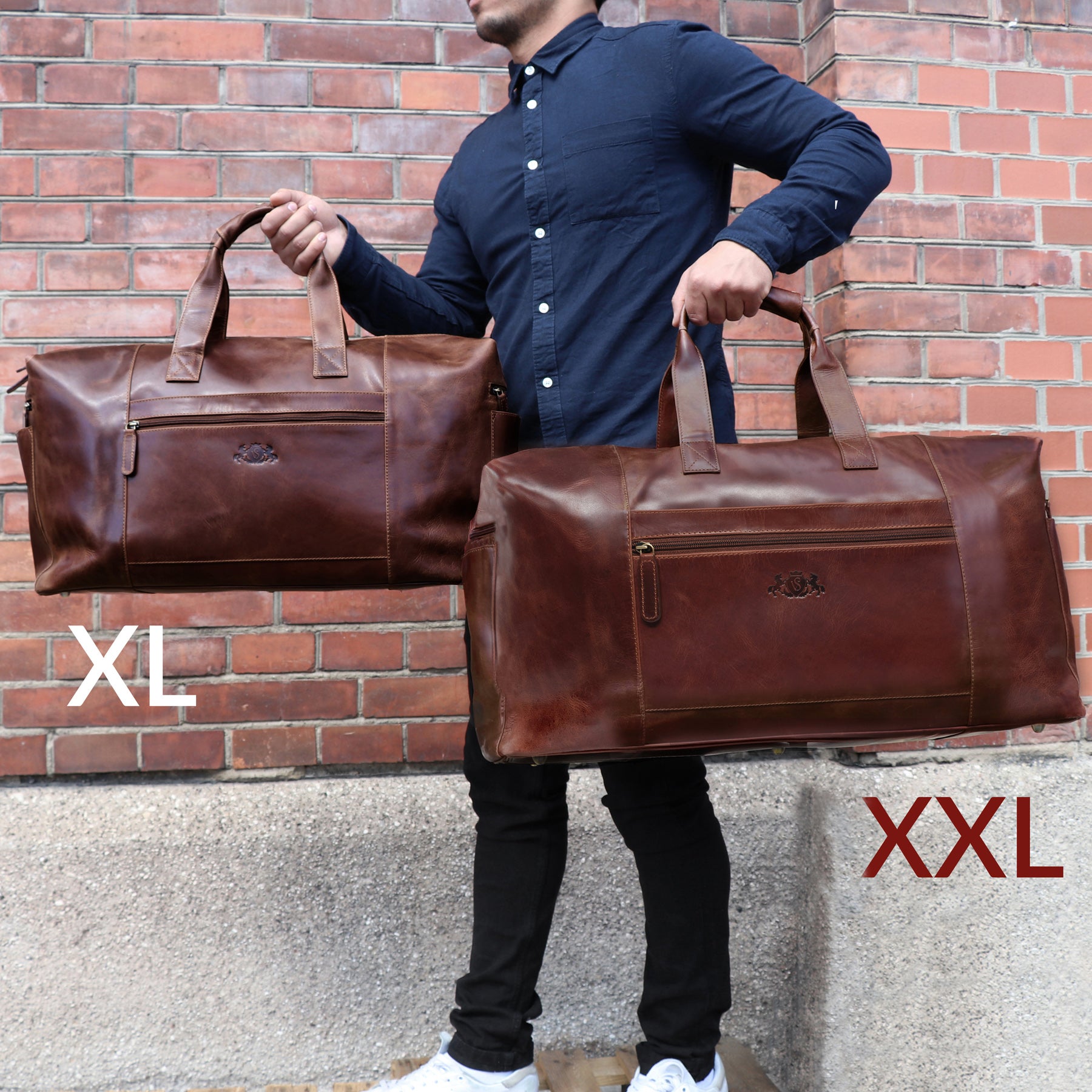 XL Reisetasche BRISTOL Naturleder braun-cognac