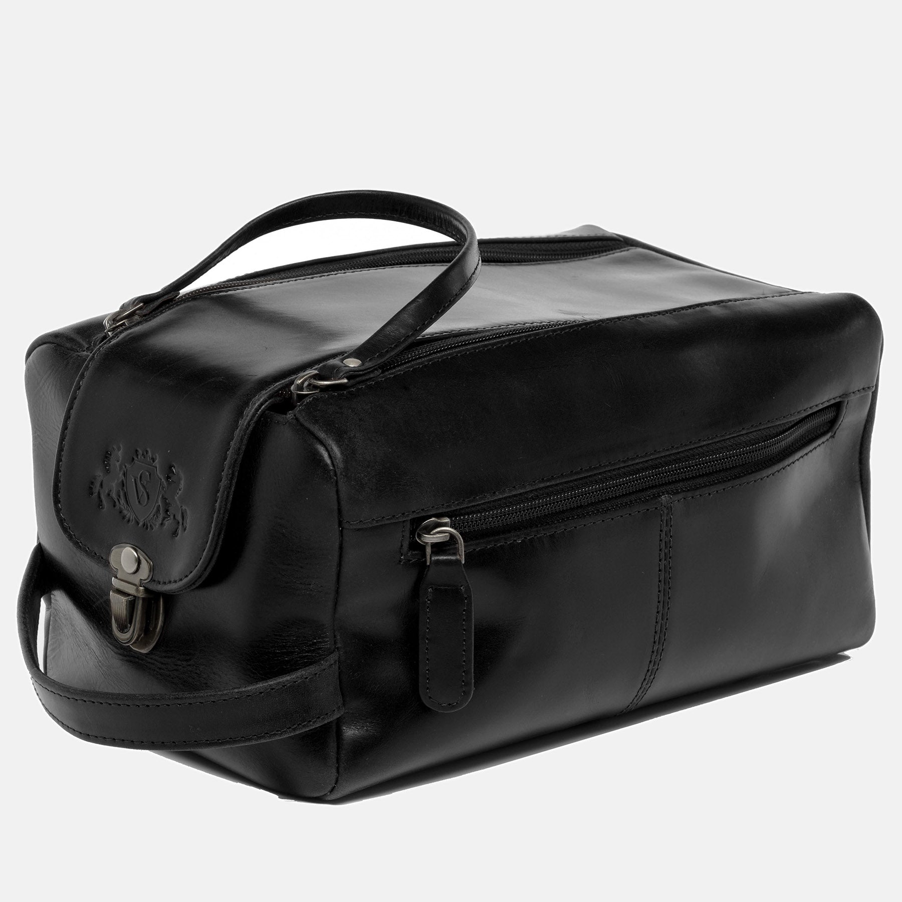 Kulturbeutel BRISTOL Glattleder schwarz