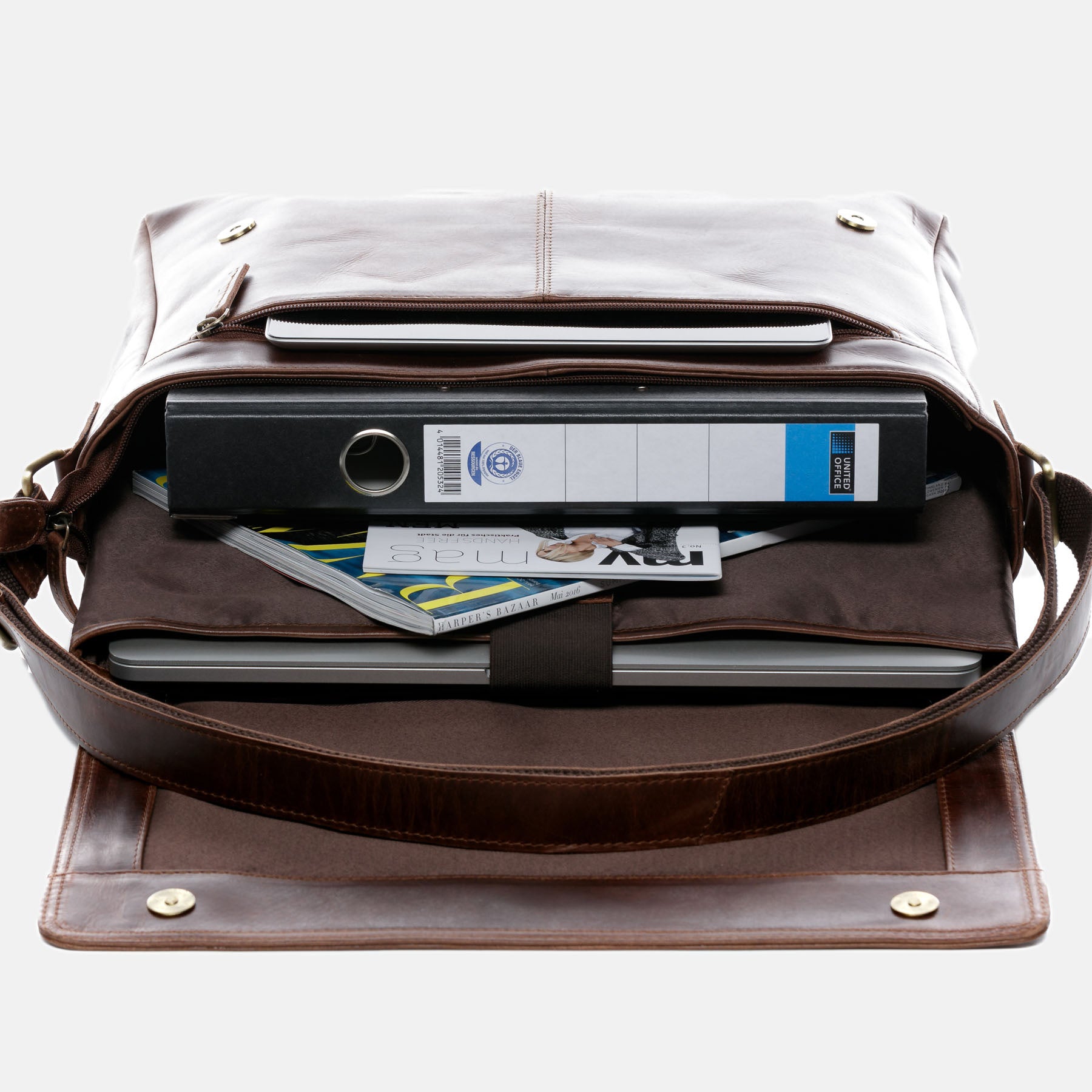 Umhängetasche  SPENCER Natur-Leder braun