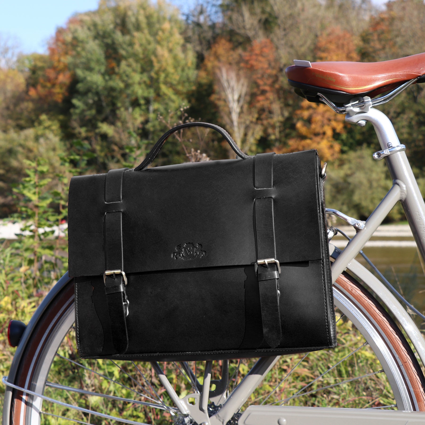 Fahrradtasche BOSTON-BIKE Sattelleder schwarz